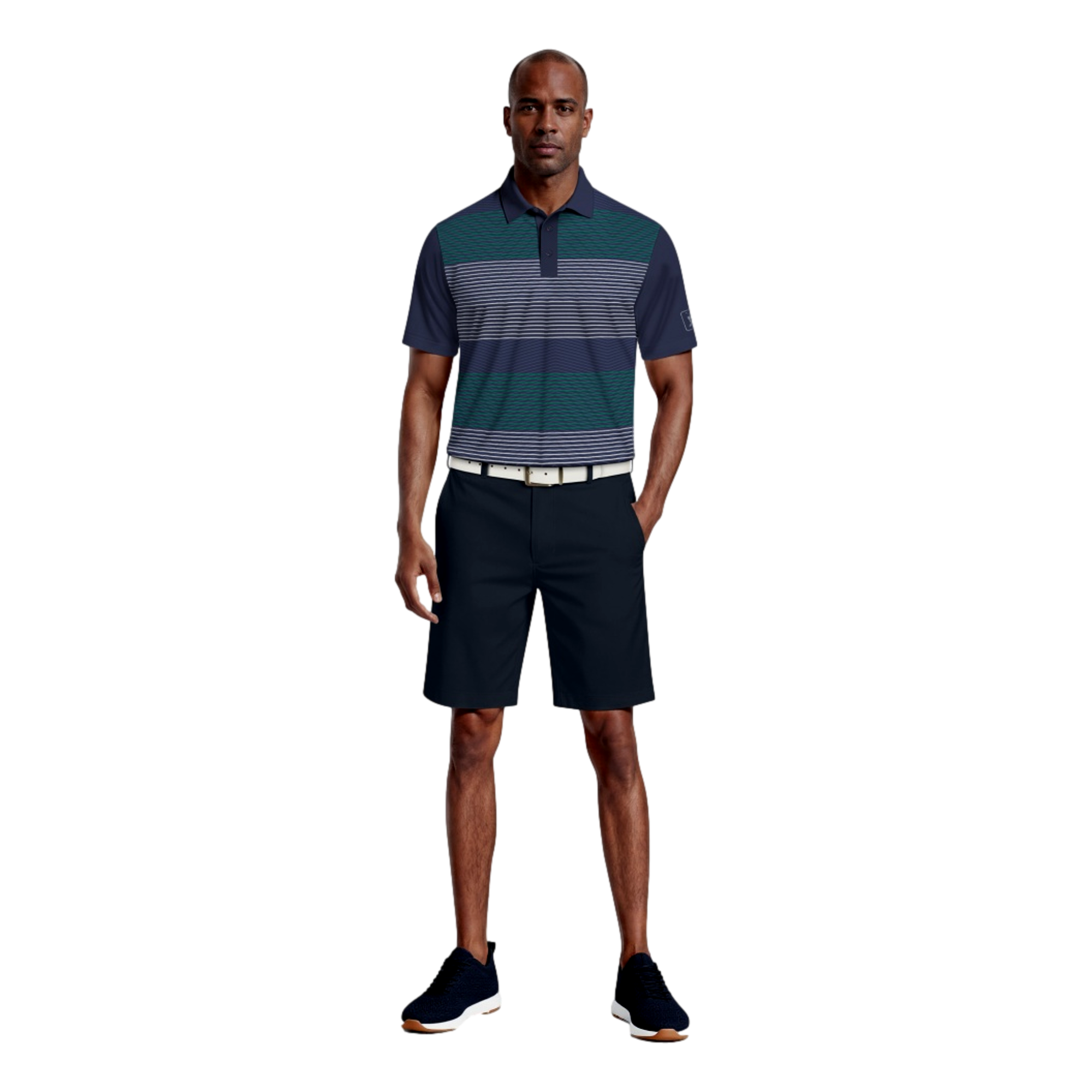 Layered Printed Men's Golf Polo Shirt