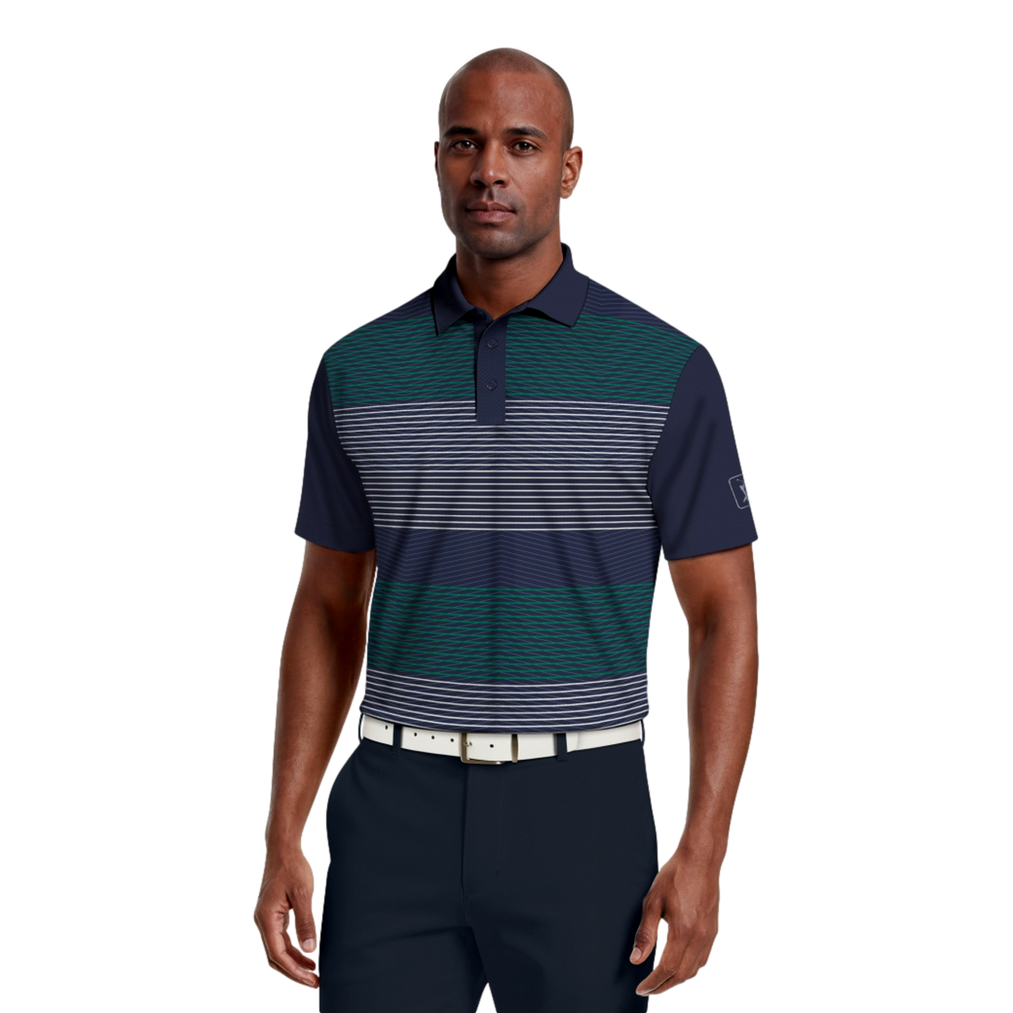 Layered Printed Men's Golf Polo Shirt