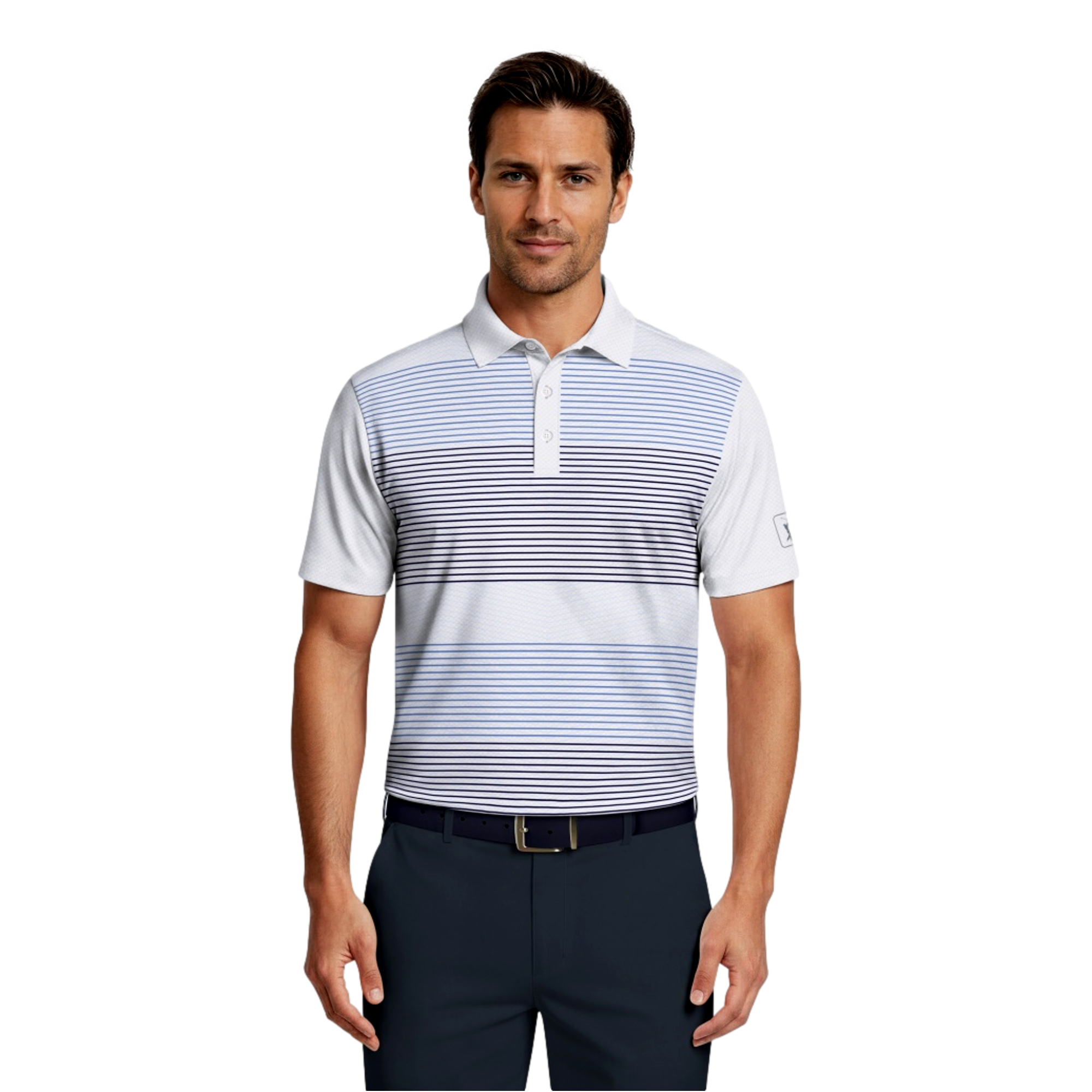 Layered Printed Men's Golf Polo Shirt