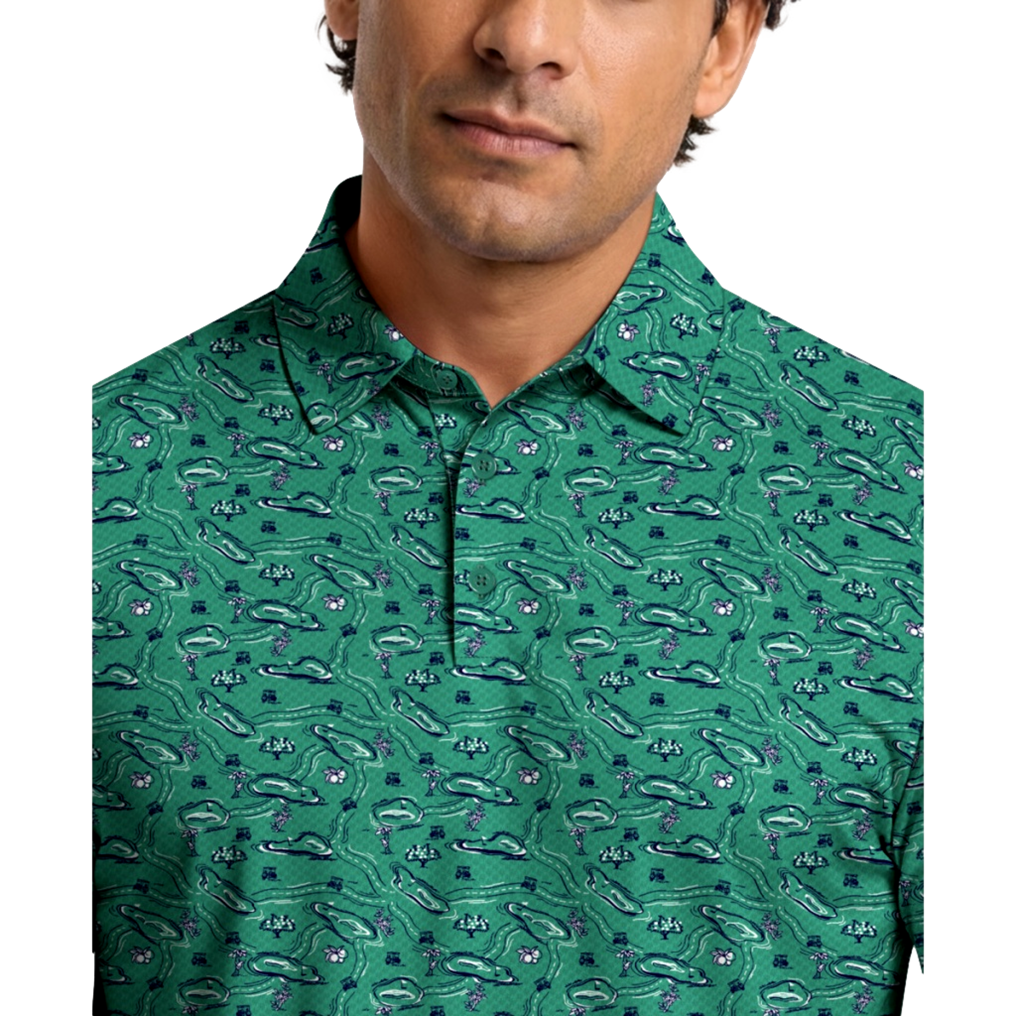Flowering Peach Printed Men's Golf Polo Shirt