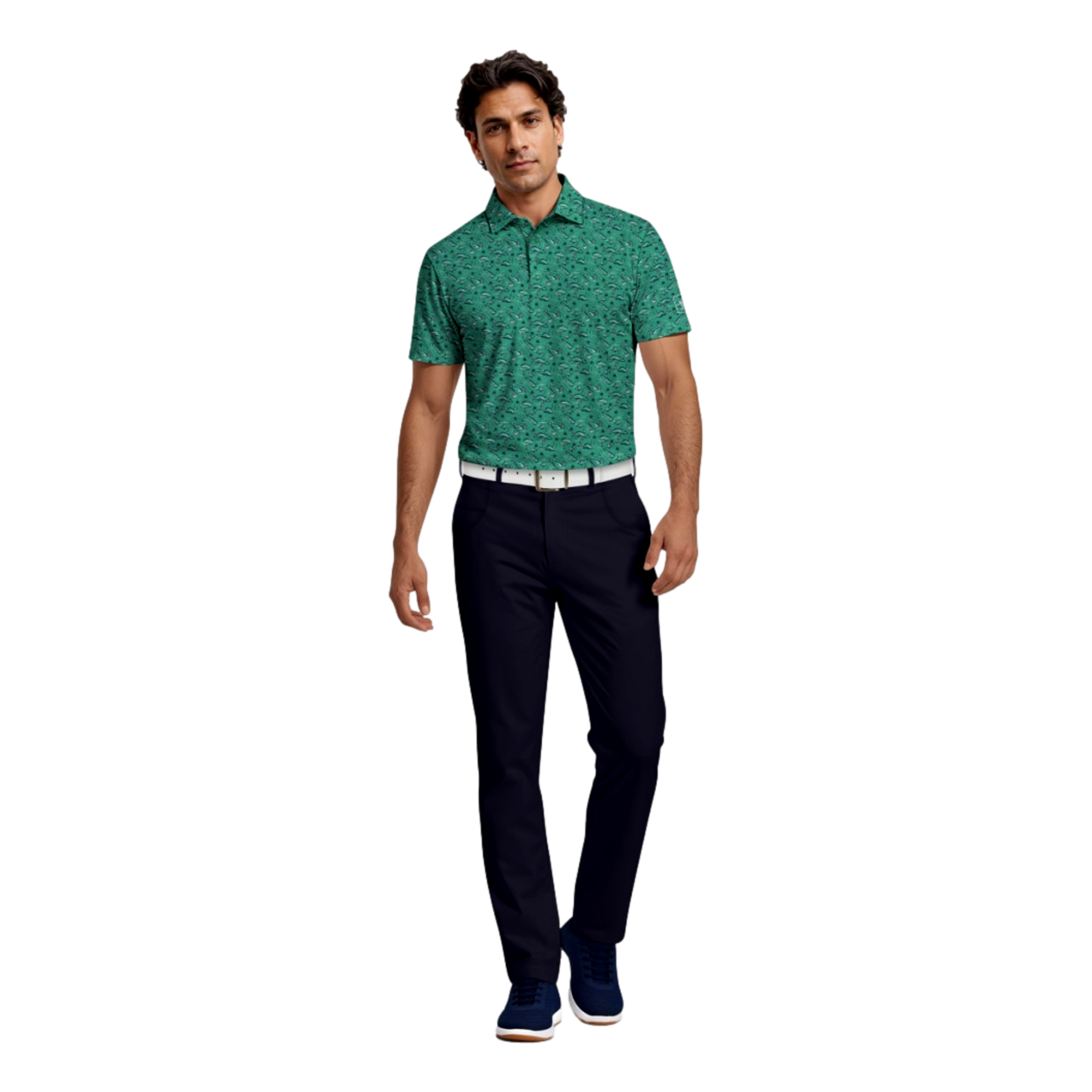 Flowering Peach Printed Men's Golf Polo Shirt