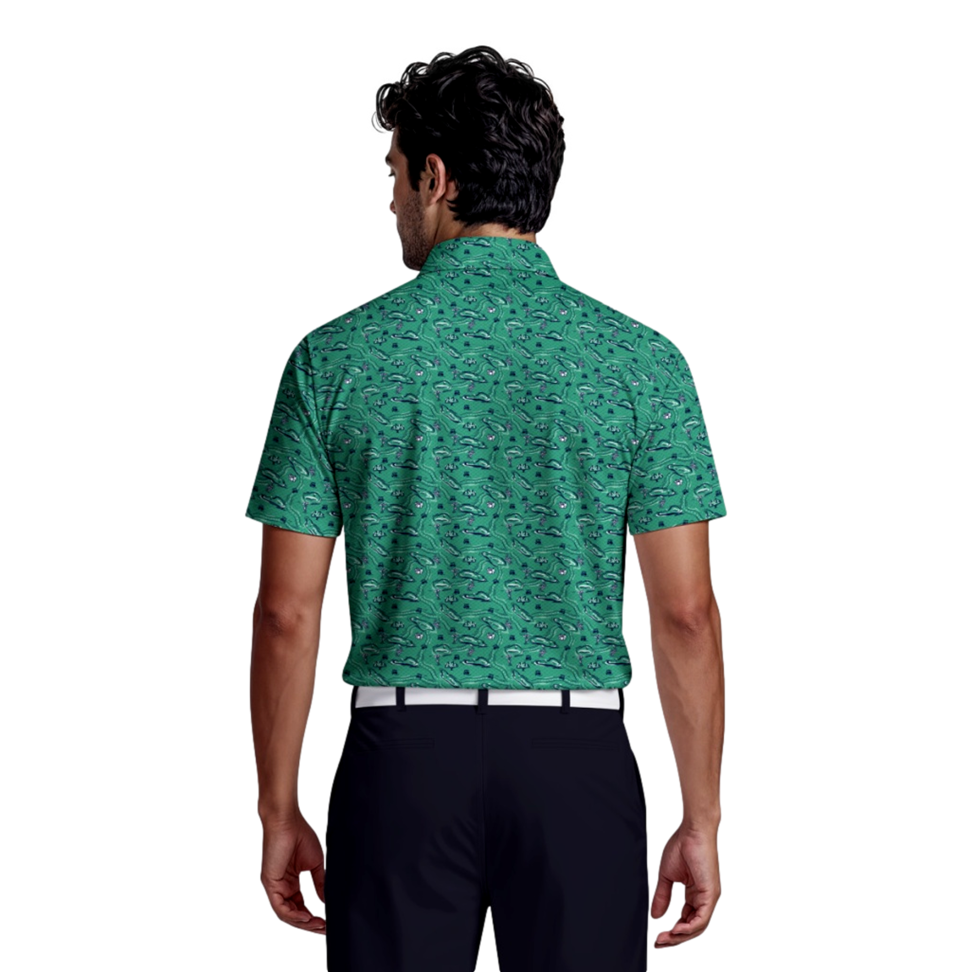 Flowering Peach Printed Men's Golf Polo Shirt