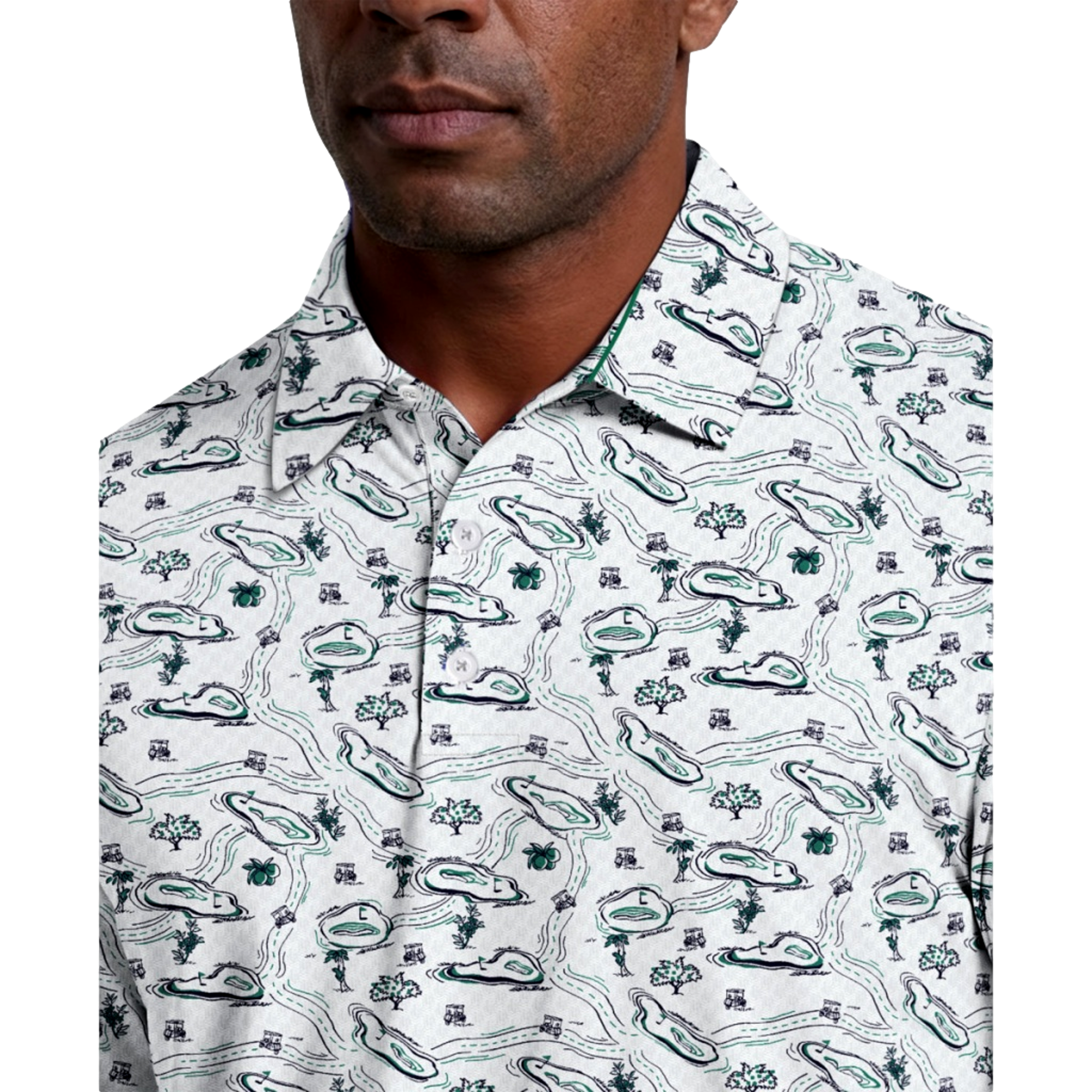 Flowering Peach Printed Men's Golf Polo Shirt
