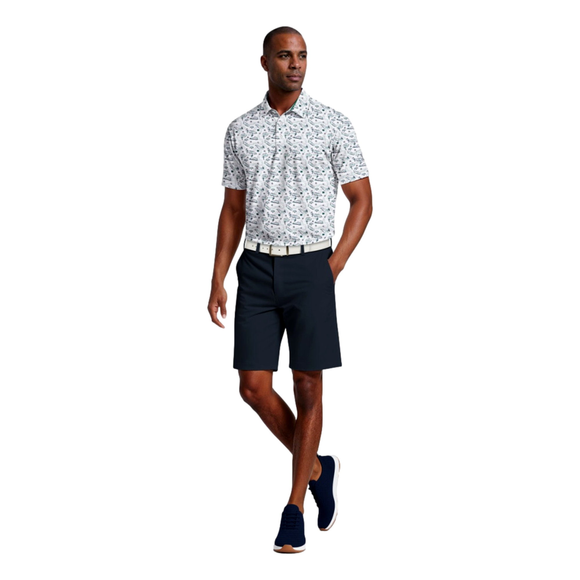 Flowering Peach Printed Men's Golf Polo Shirt