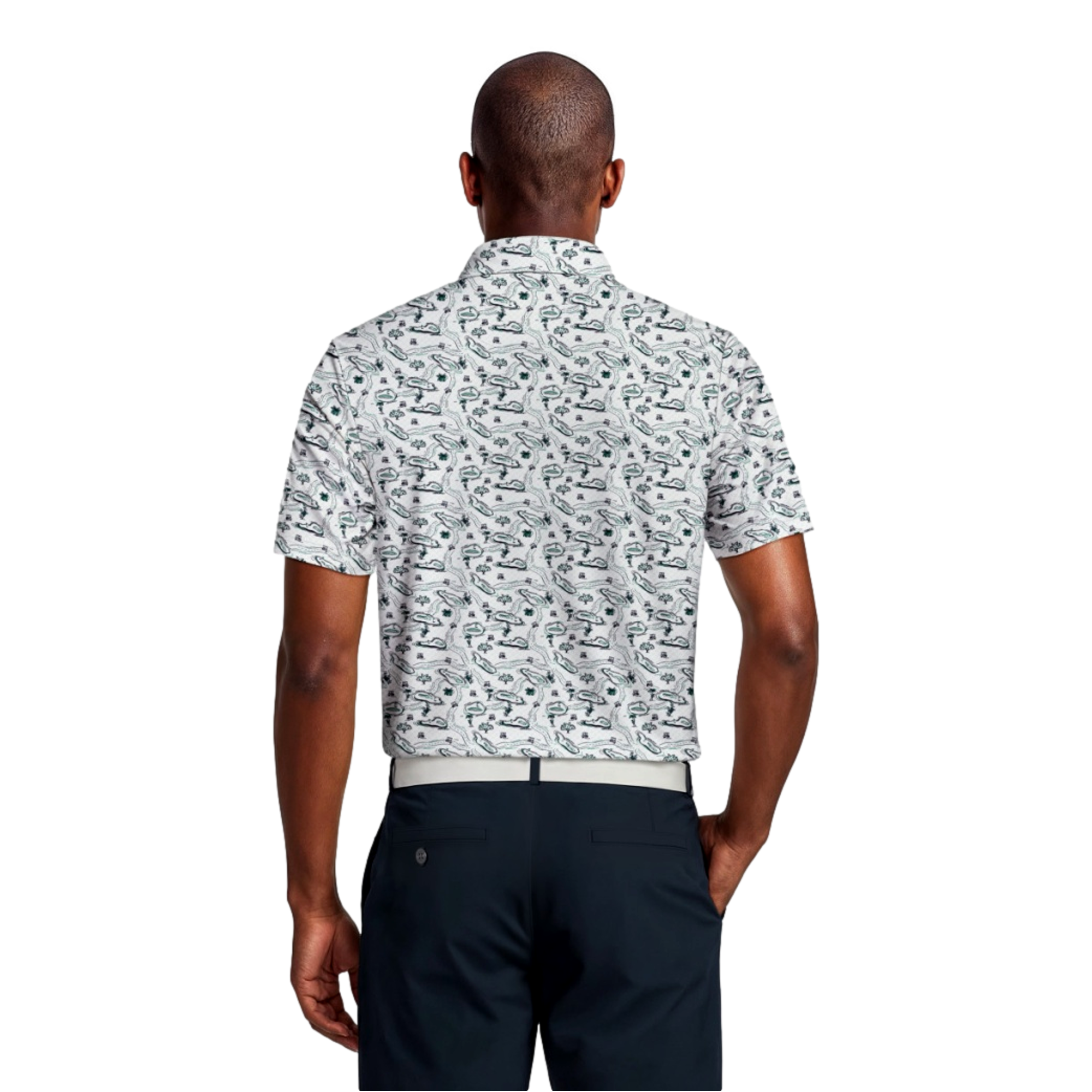 Flowering Peach Printed Men's Golf Polo Shirt