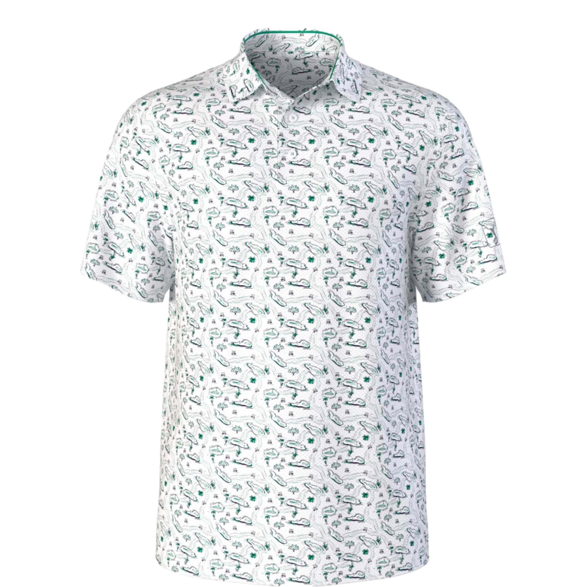 Flowering Peach Printed Men's Golf Polo Shirt