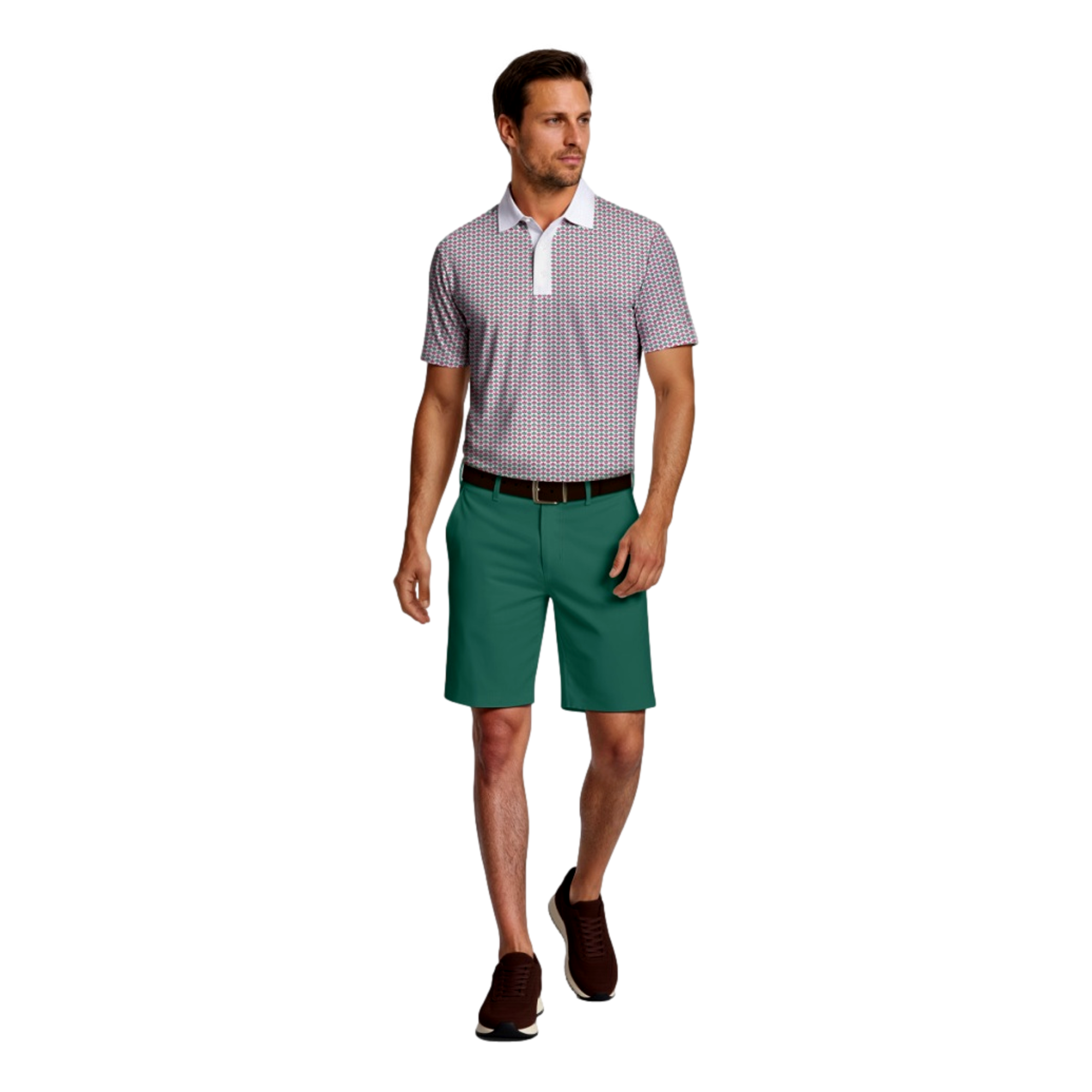 Azalea Geo Print Men's Golf Polo Shirt