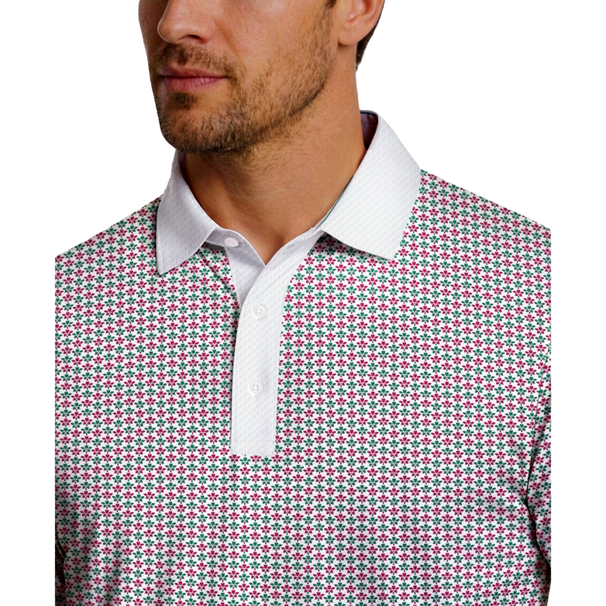 Azalea Geo Print Men's Golf Polo Shirt