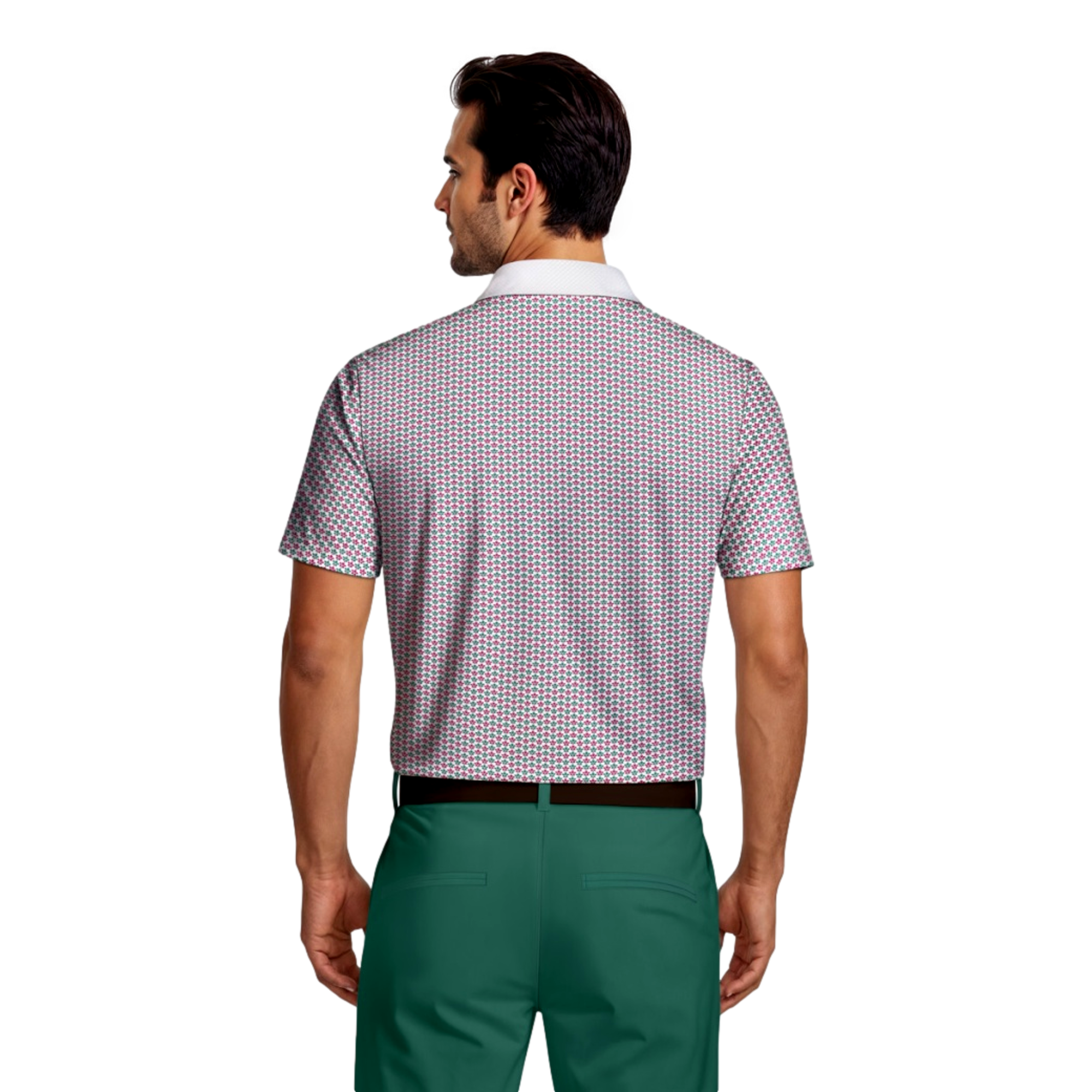 Azalea Geo Print Men's Golf Polo Shirt