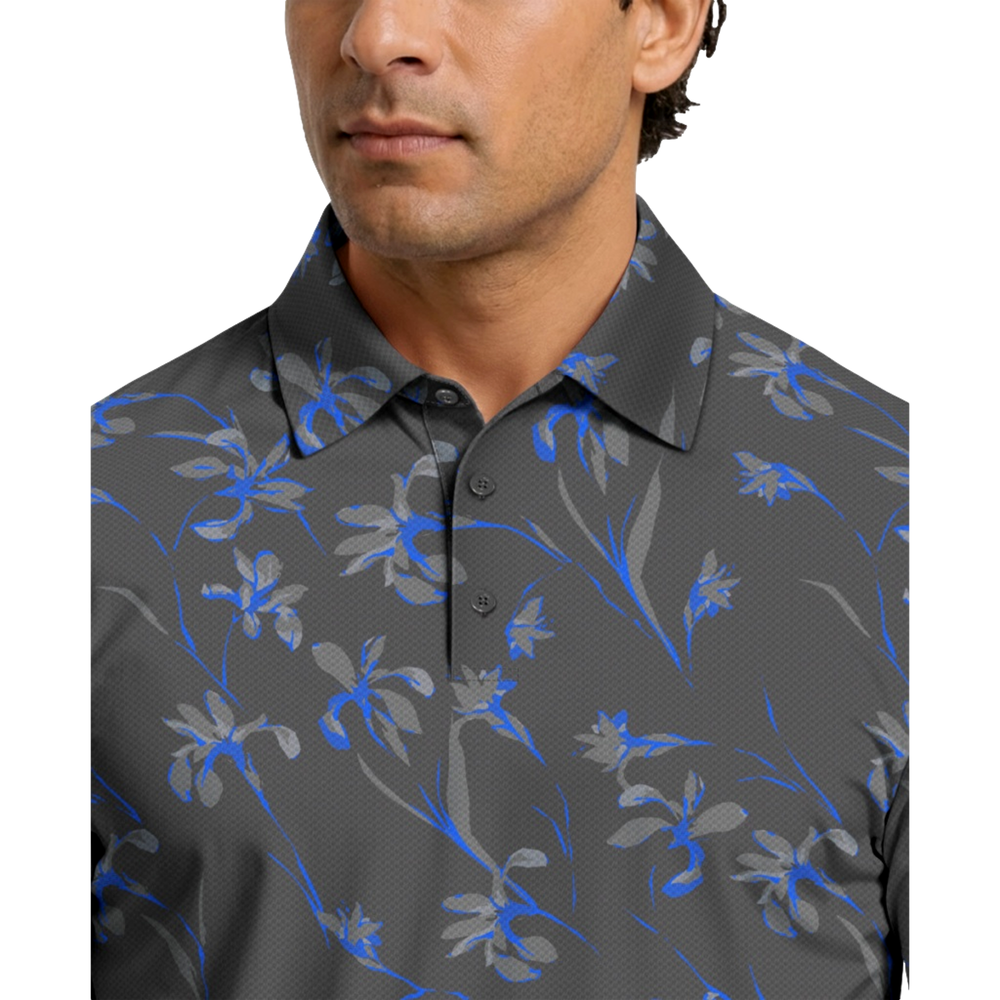 Energized Floral Printed Men's Golf Polo Shirt