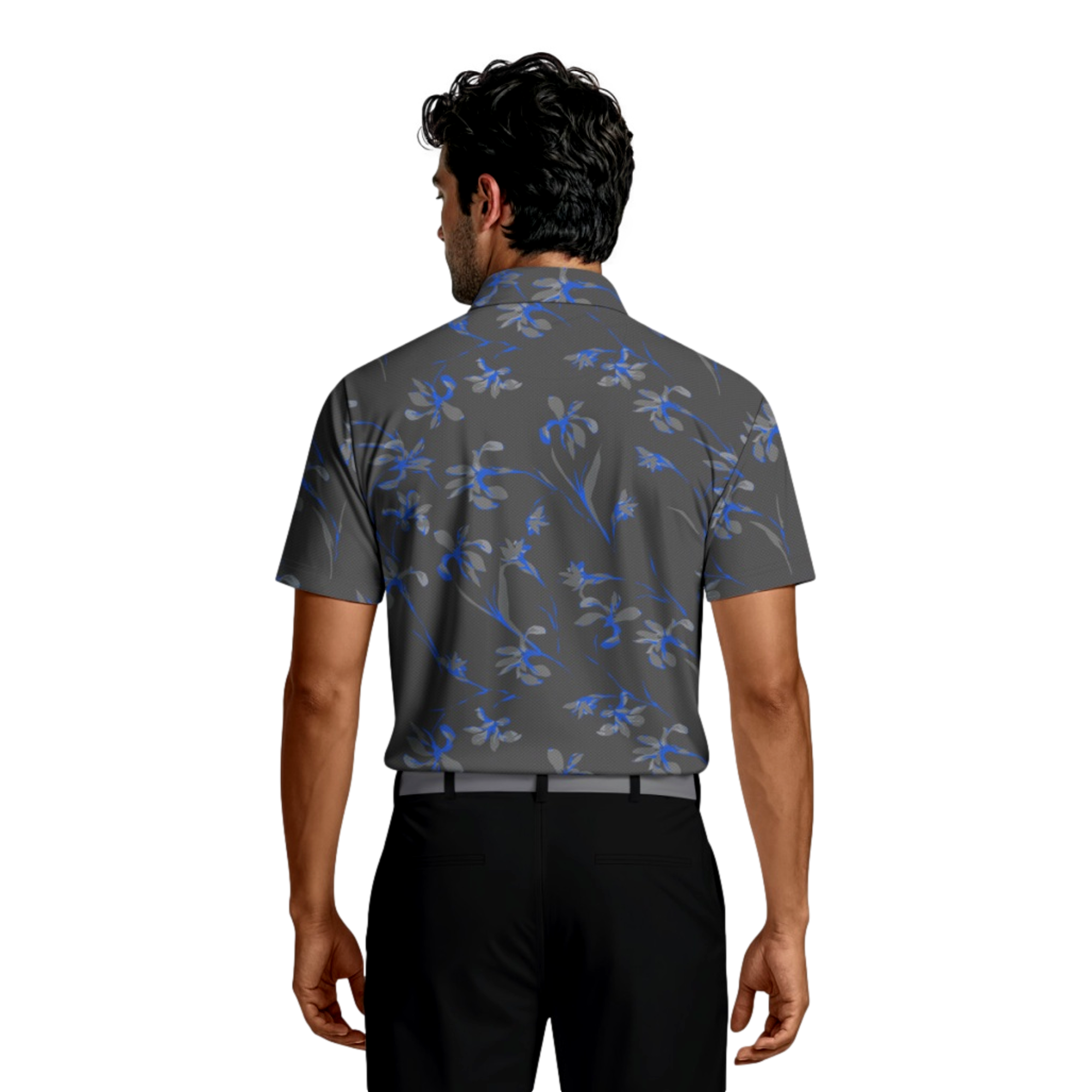 Energized Floral Printed Men's Golf Polo Shirt