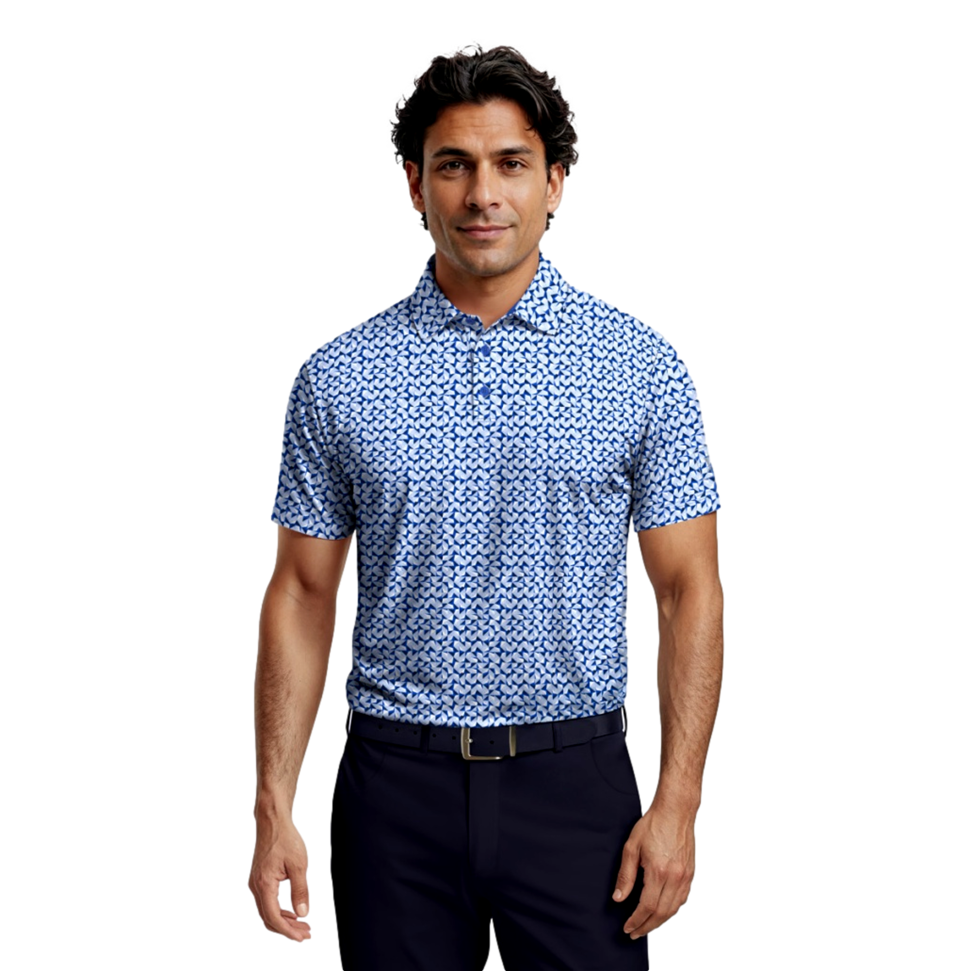 Abstract Geo Printed Men's Golf Polo Shirt