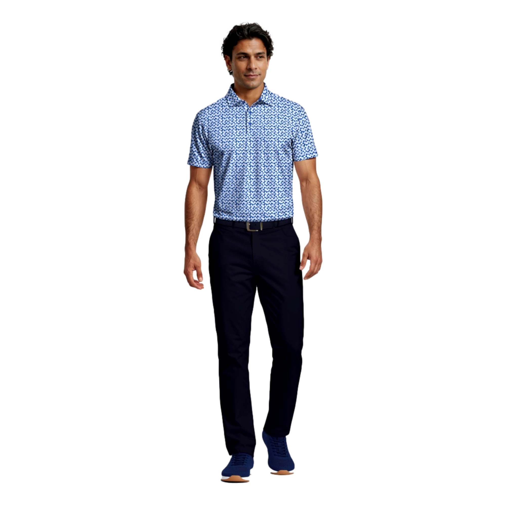 Abstract Geo Printed Men's Golf Polo Shirt