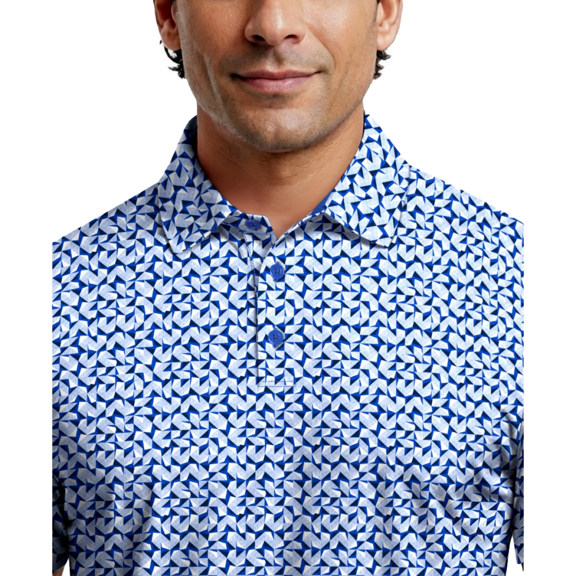 Abstract Geo Printed Men's Golf Polo Shirt