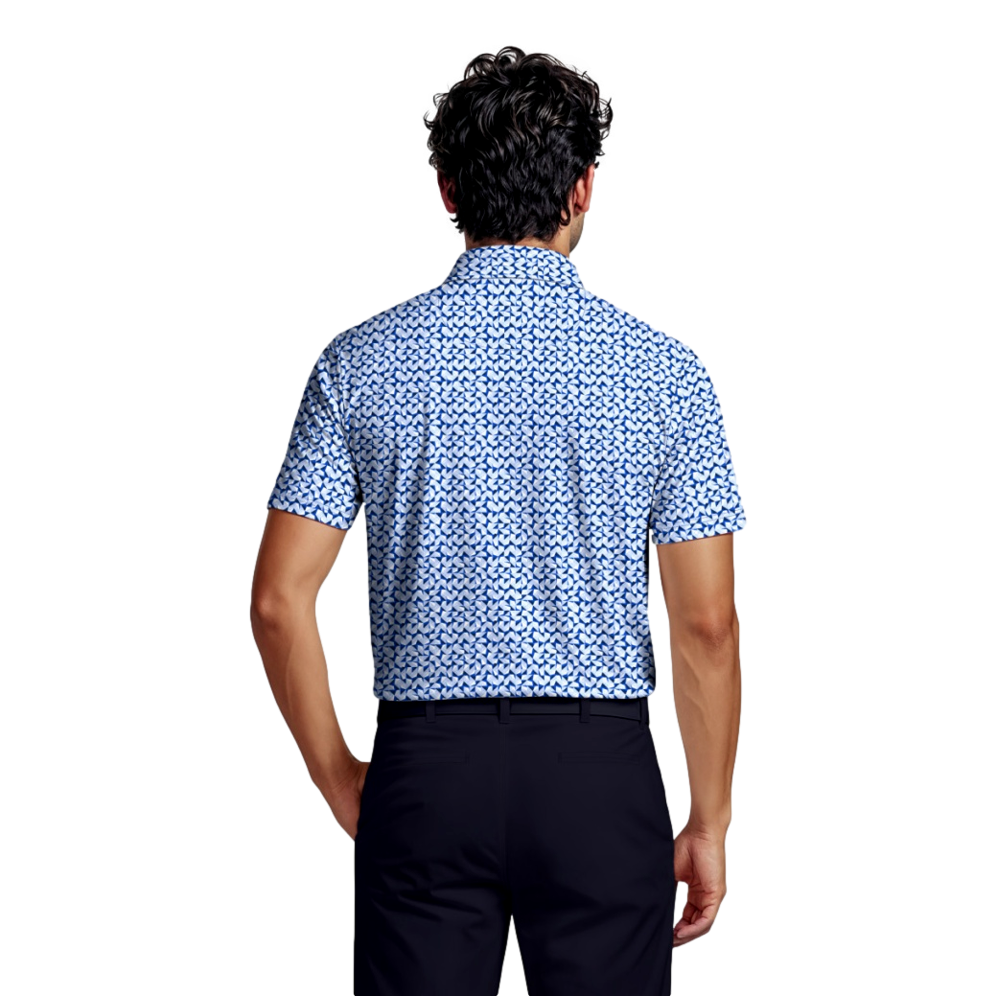 Abstract Geo Printed Men's Golf Polo Shirt
