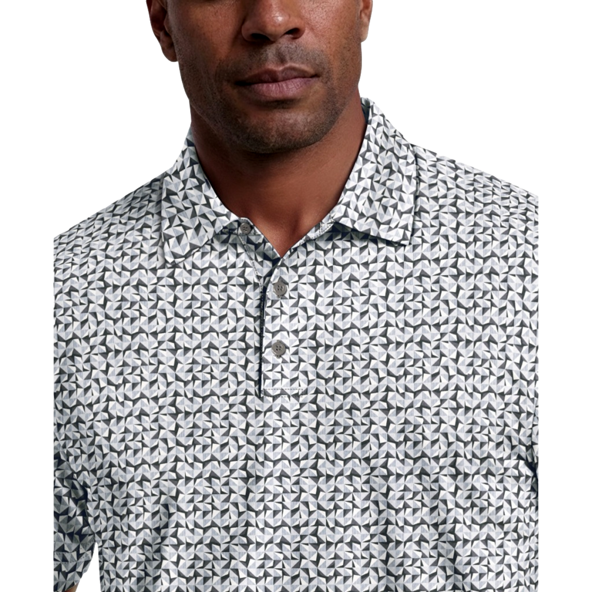 Abstract Geo Printed Men's Golf Polo Shirt