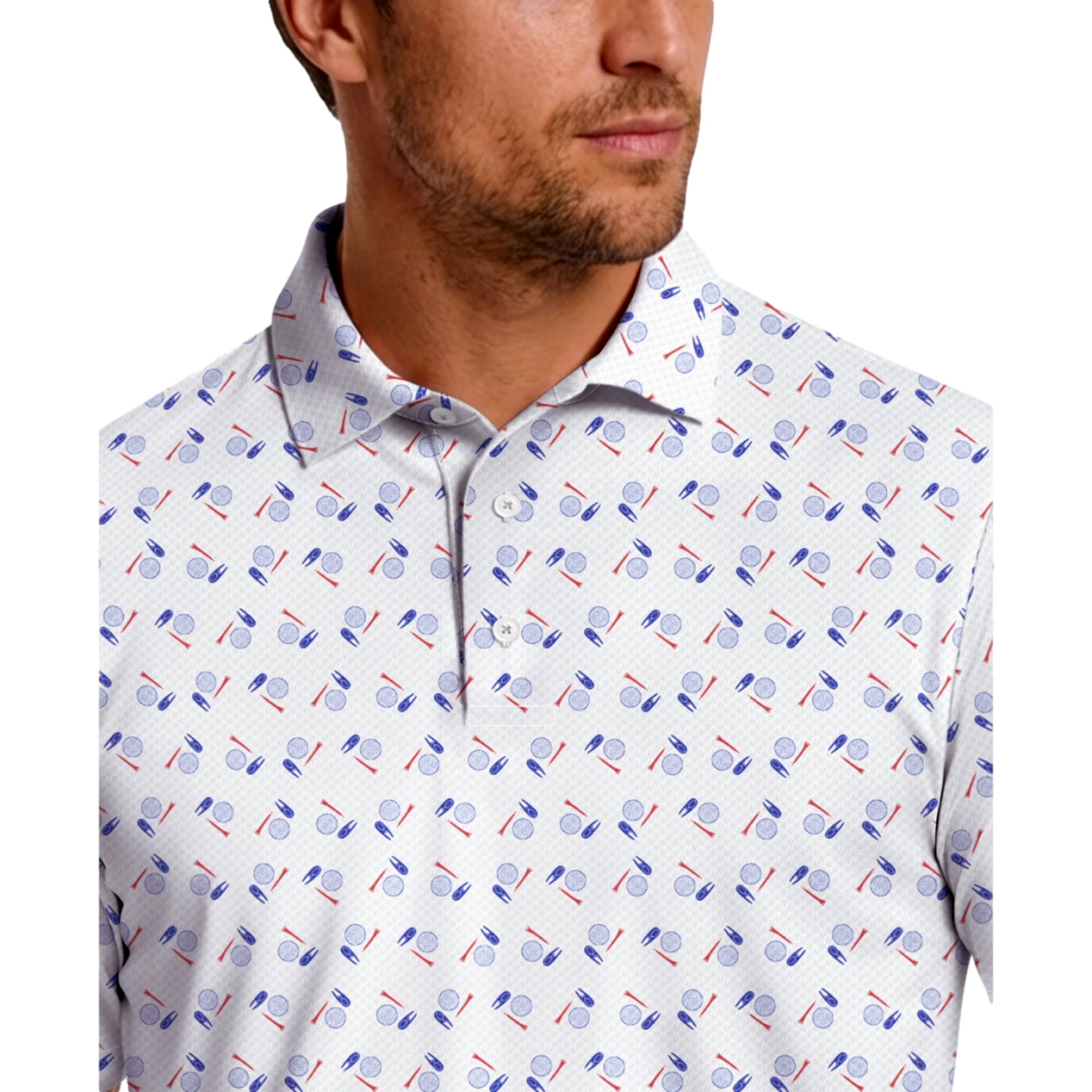 Golf Gear Novelty Printed Men's Golf Polo Shirt