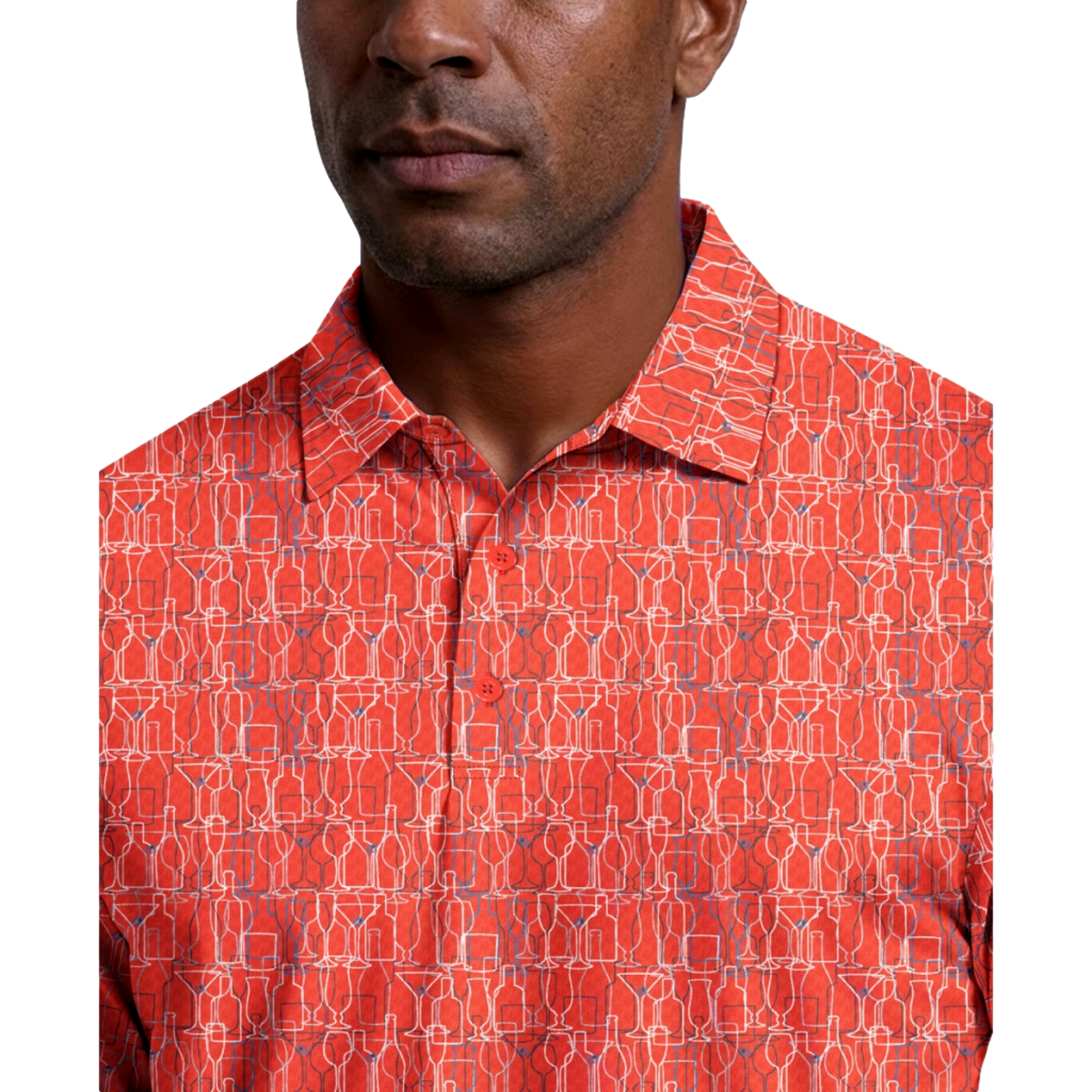 Linear Cocktail Printed Men's Golf Polo Shirt