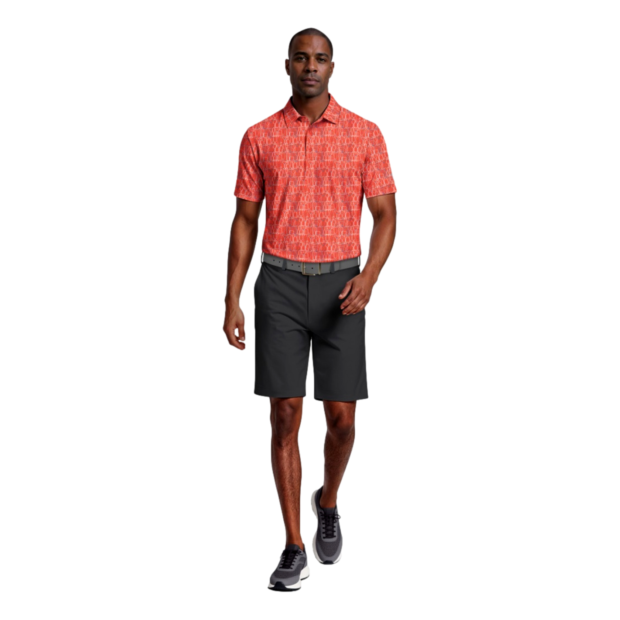 Linear Cocktail Printed Men's Golf Polo Shirt