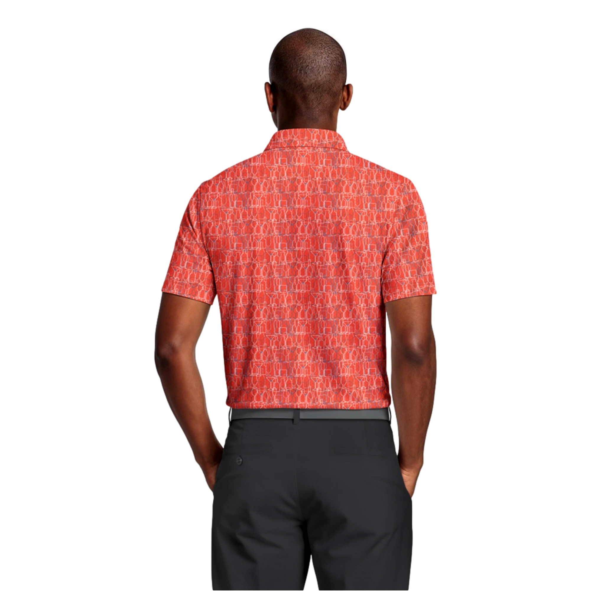 Linear Cocktail Printed Men's Golf Polo Shirt