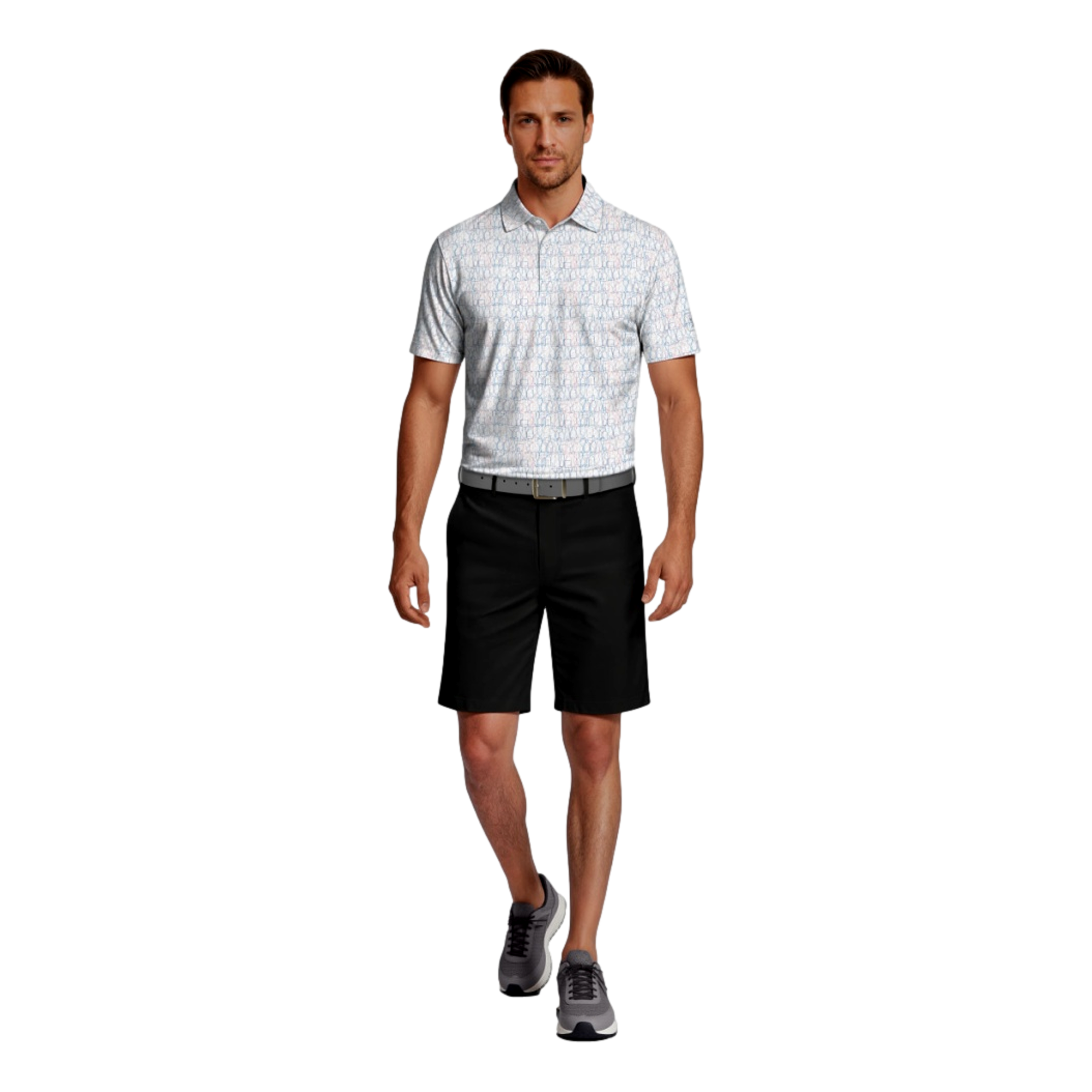 Linear Cocktail Printed Men's Golf Polo Shirt
