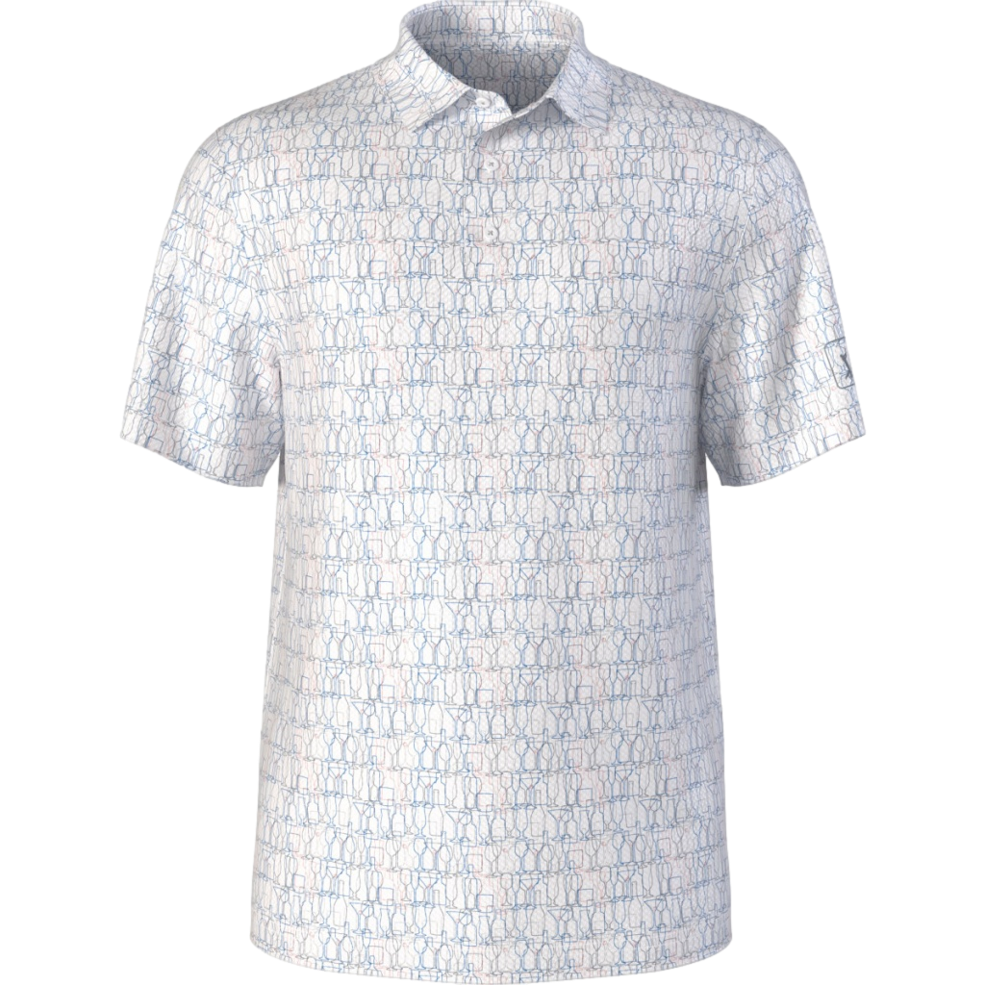 Linear Cocktail Printed Men's Golf Polo Shirt