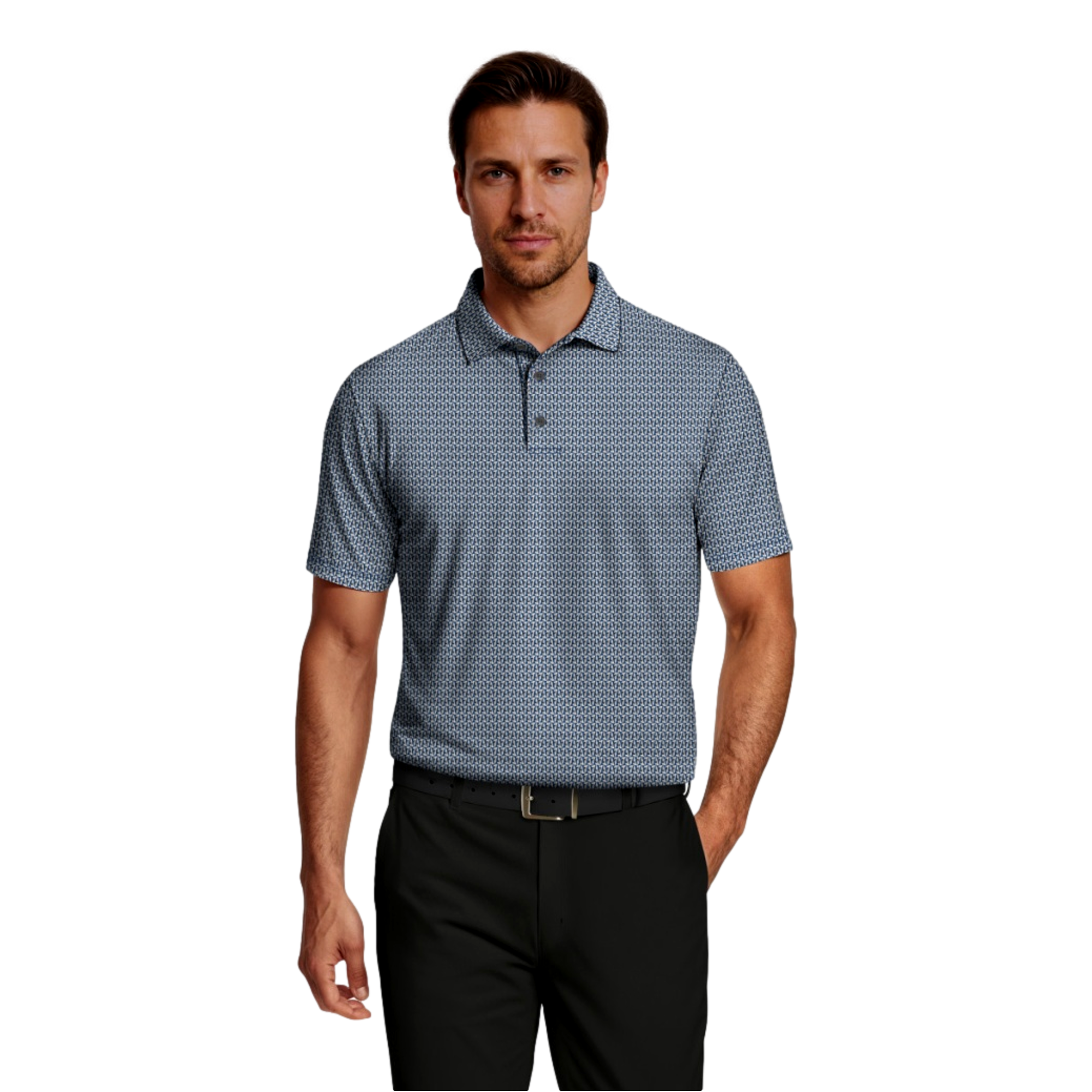 Micro Tee Printed Men's Golf Polo Shirt