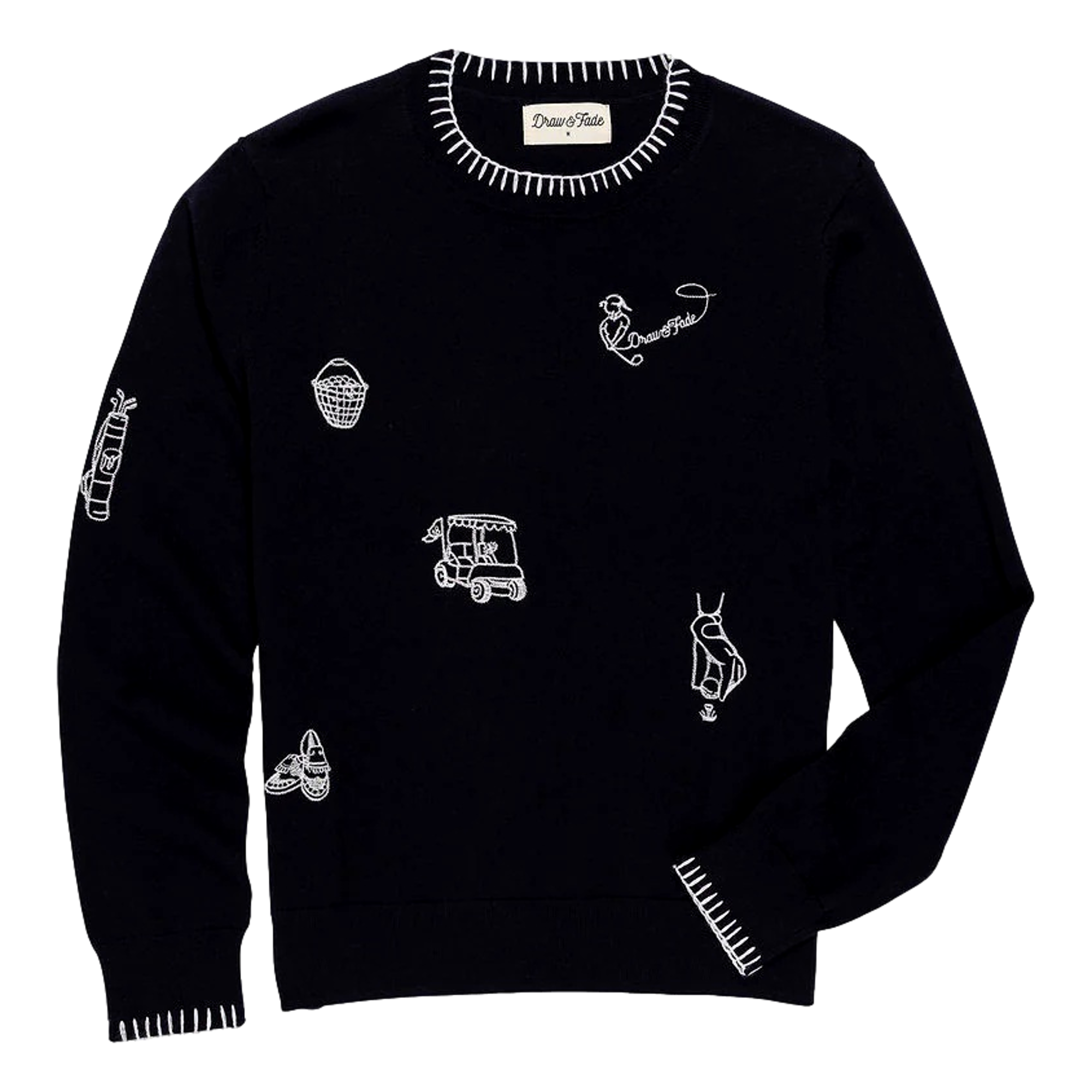 Golfing Embroidered Crewneck Women's Golf Sweater