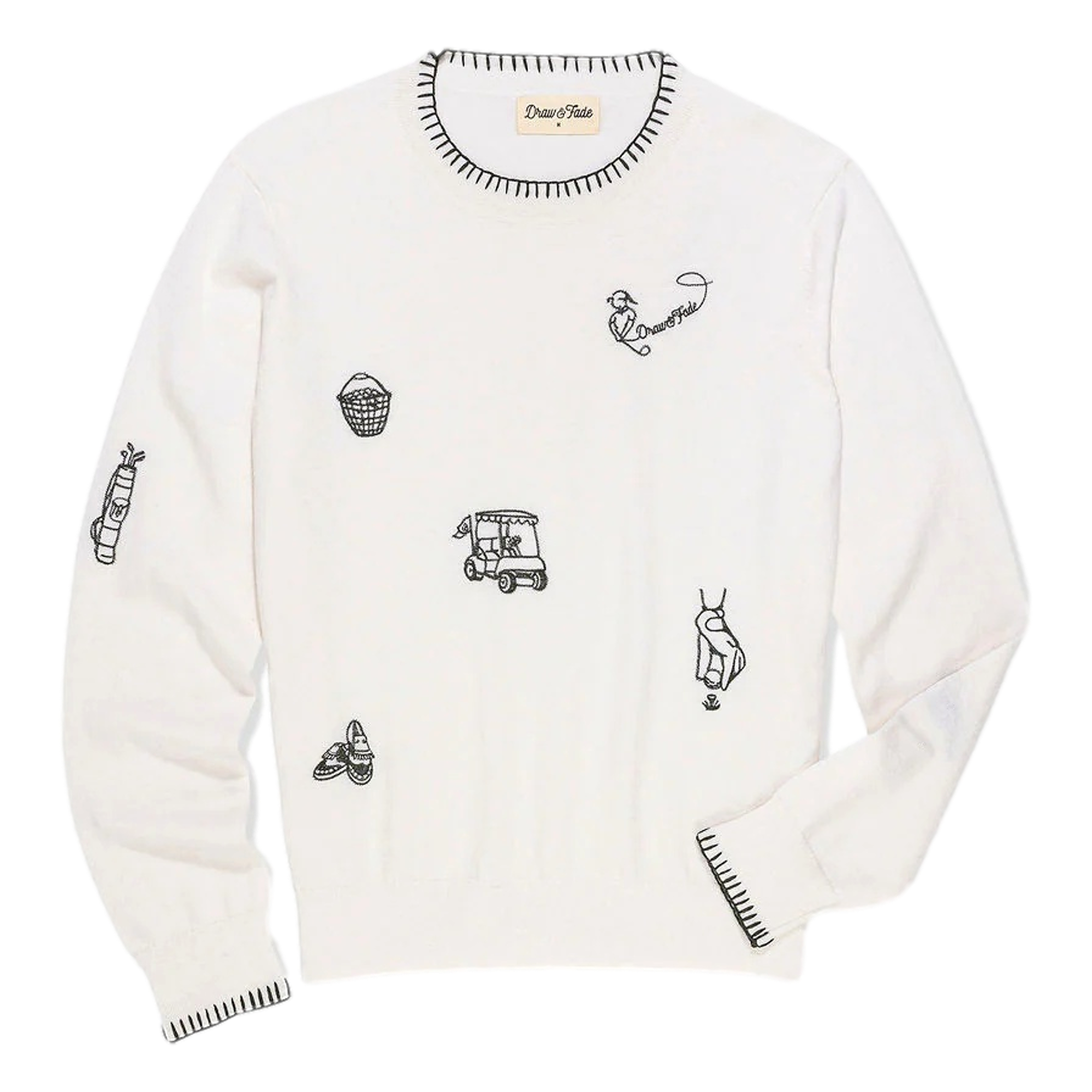 Golfing Embroidered Crewneck Women's Golf Sweater
