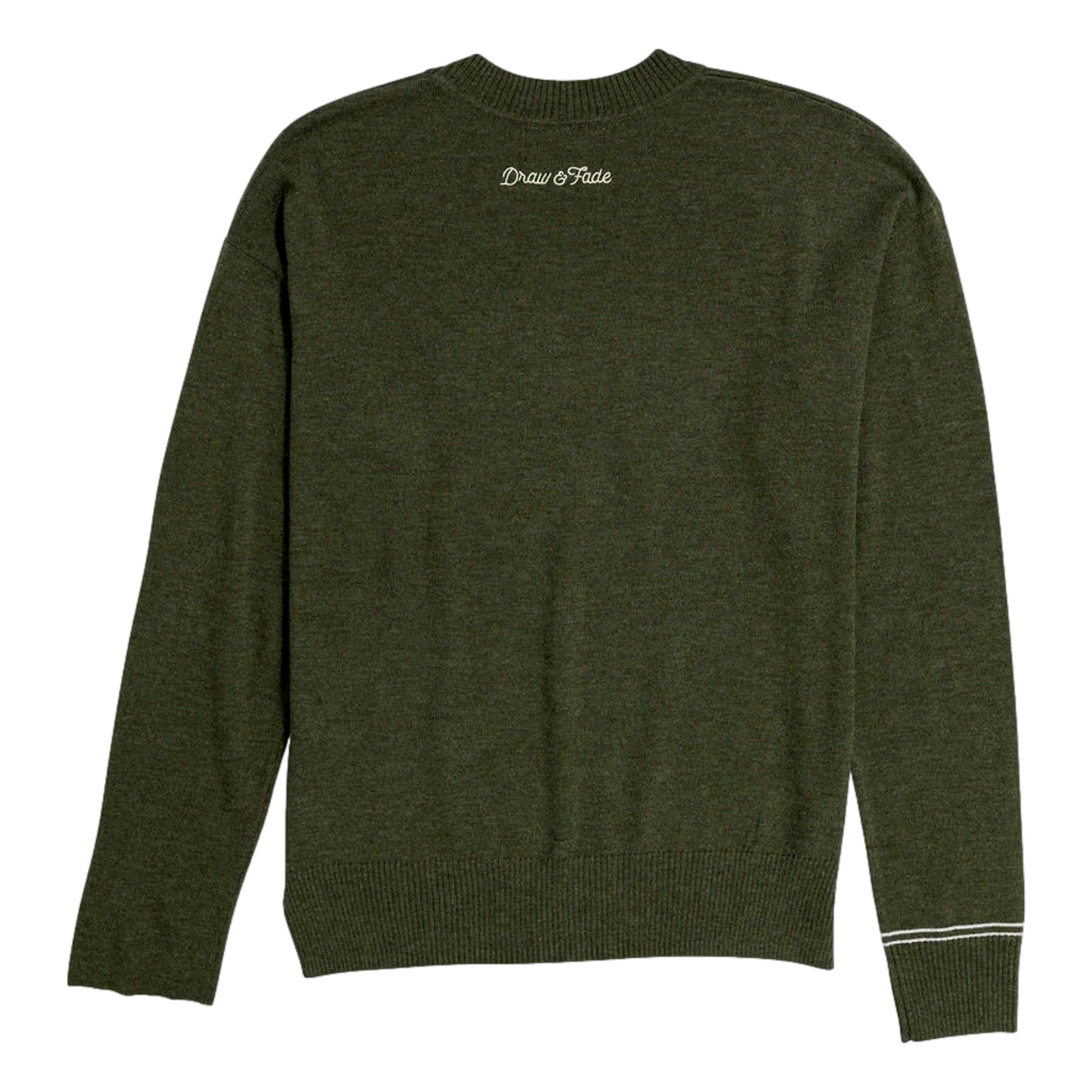 Walking Girl Embroidered Crewneck Women's Golf Sweater