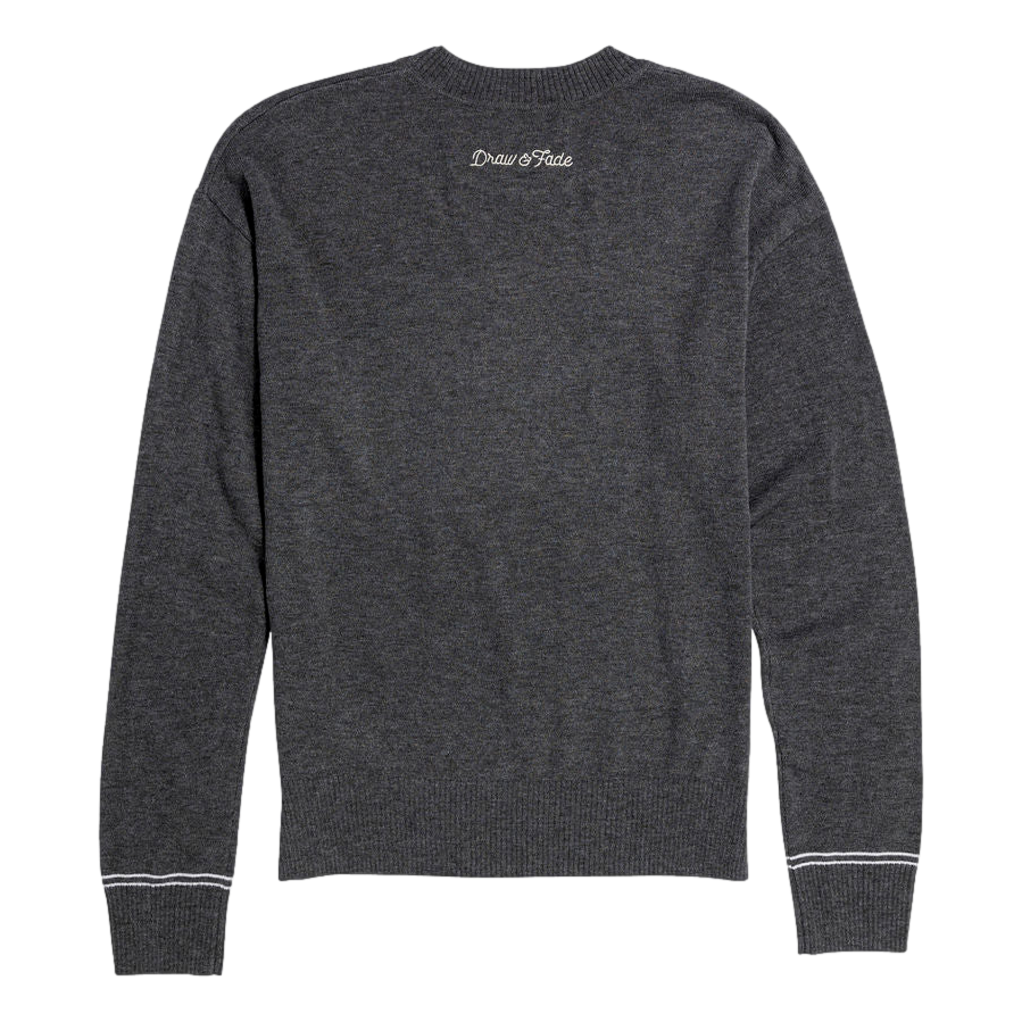 Walking Girl Embroidered Crewneck Women's Golf Sweater