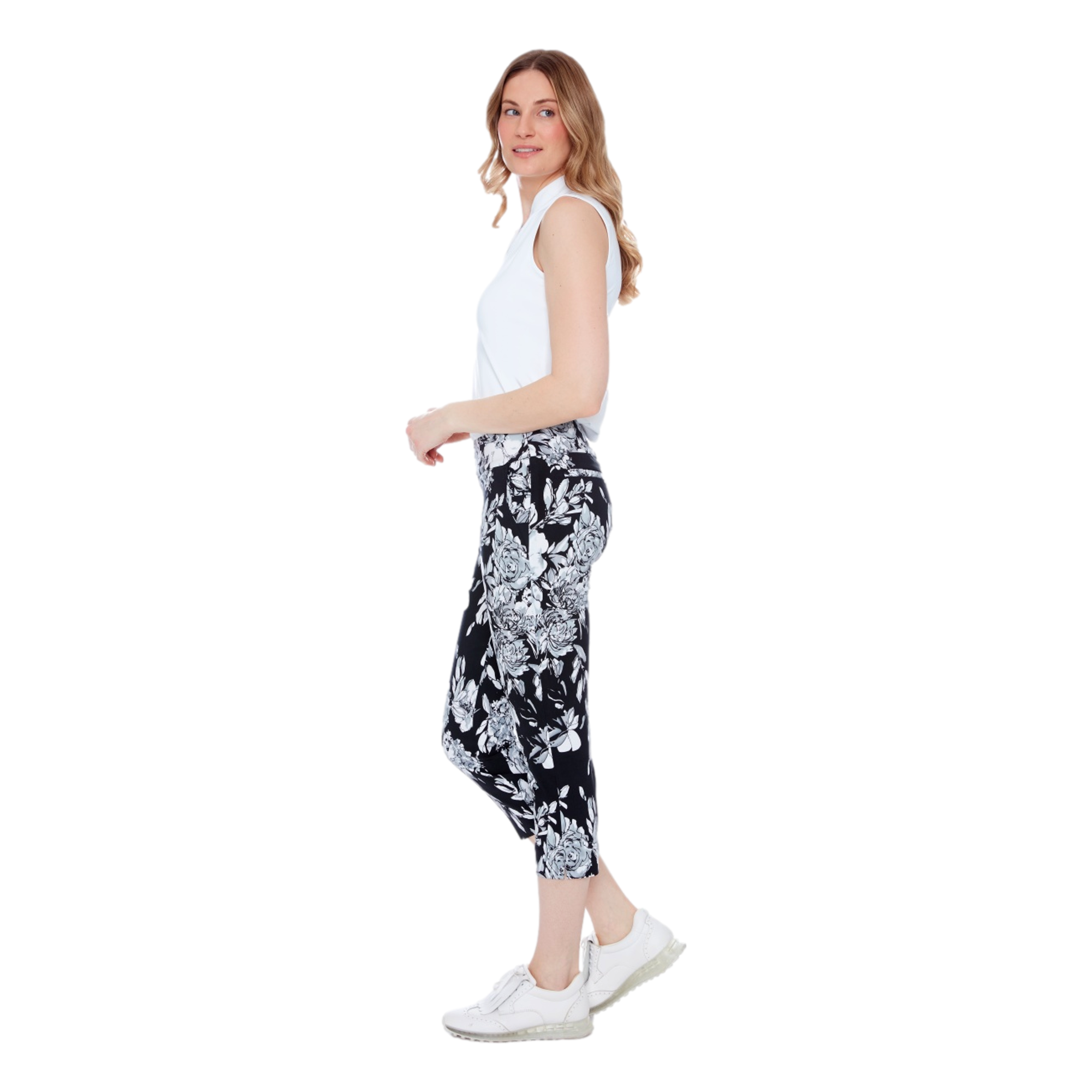 Floral Print Women's Capris Golf Pants