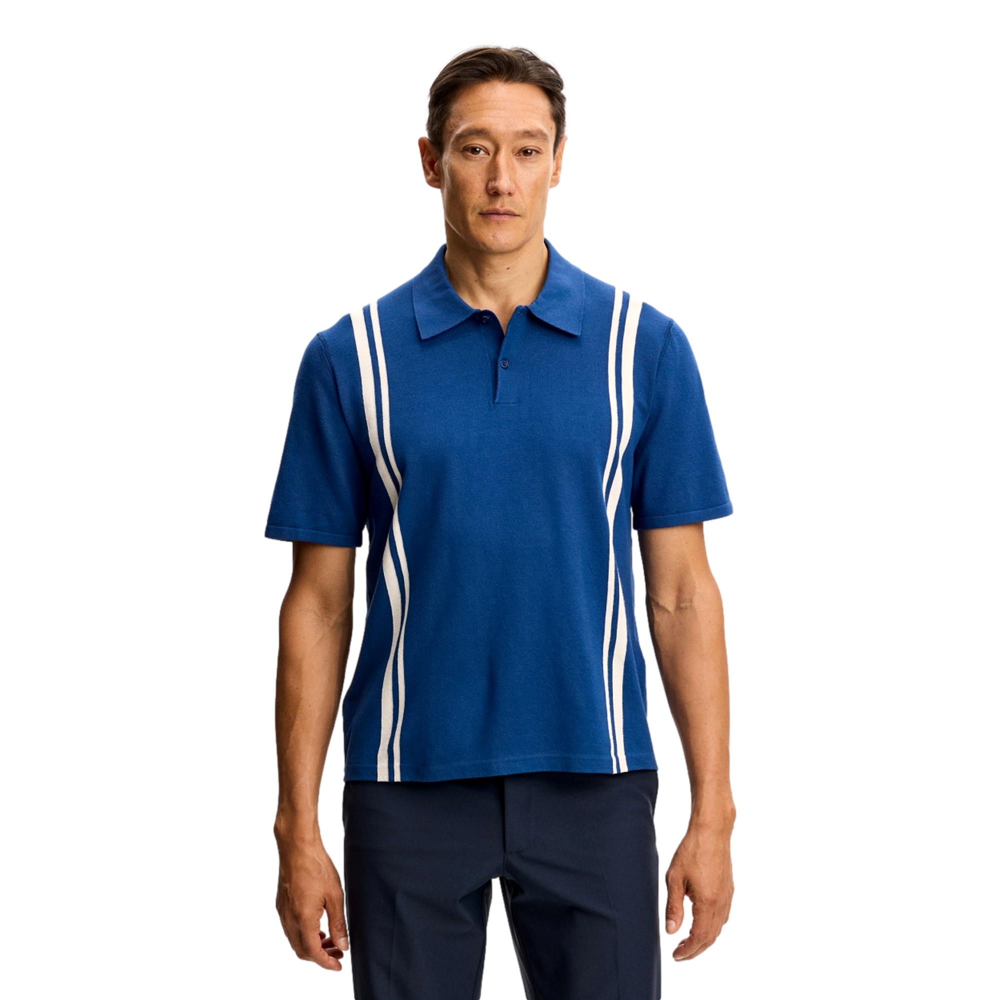 Rylan Striped Knit Men's Golf Polo Shirt