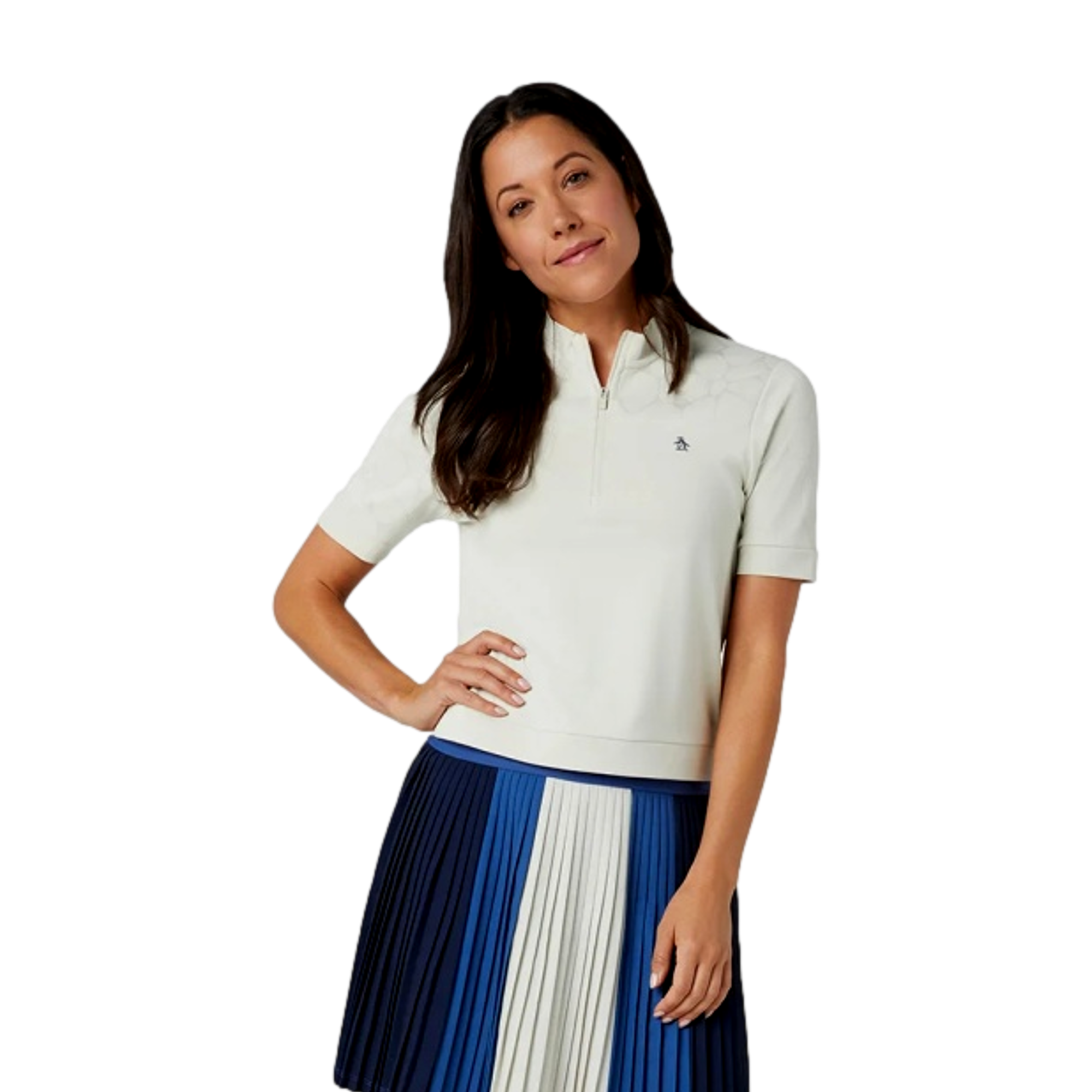 Laser Cut Floral Women's Short Sleeve Golf Polo Shirt