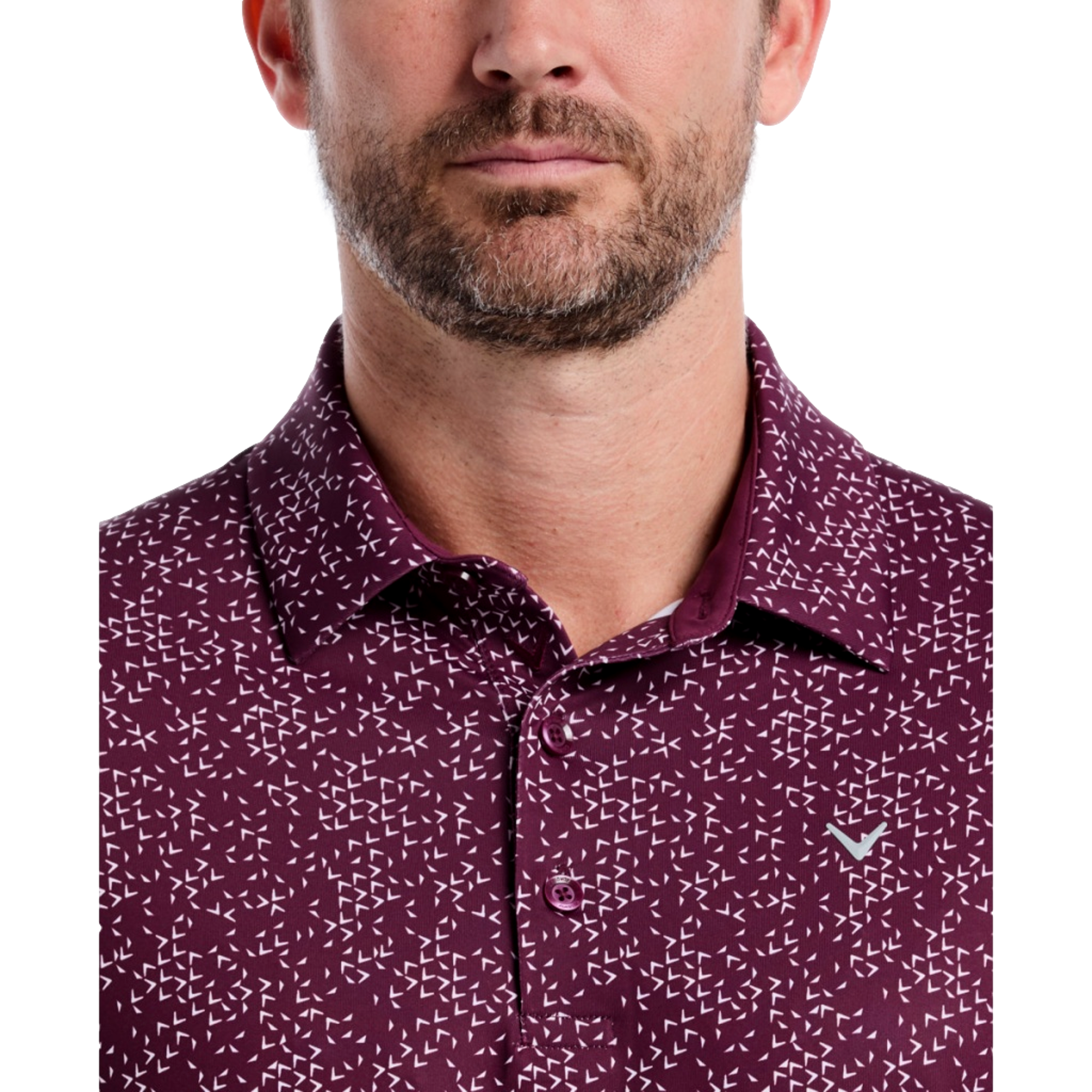 All Over Cheveron Print Men's Short Sleeve Golf Polo Shirt