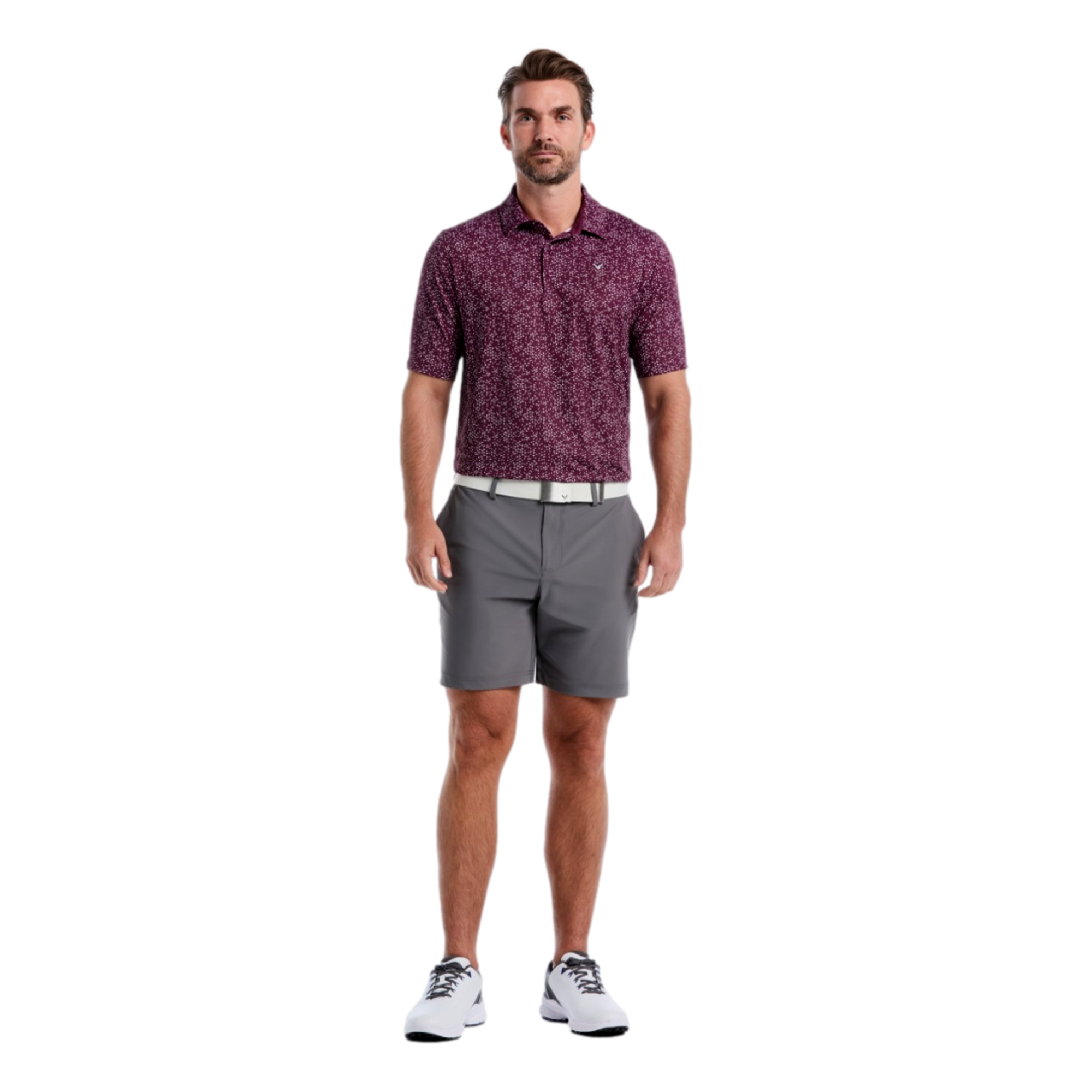All Over Cheveron Print Men's Short Sleeve Golf Polo Shirt