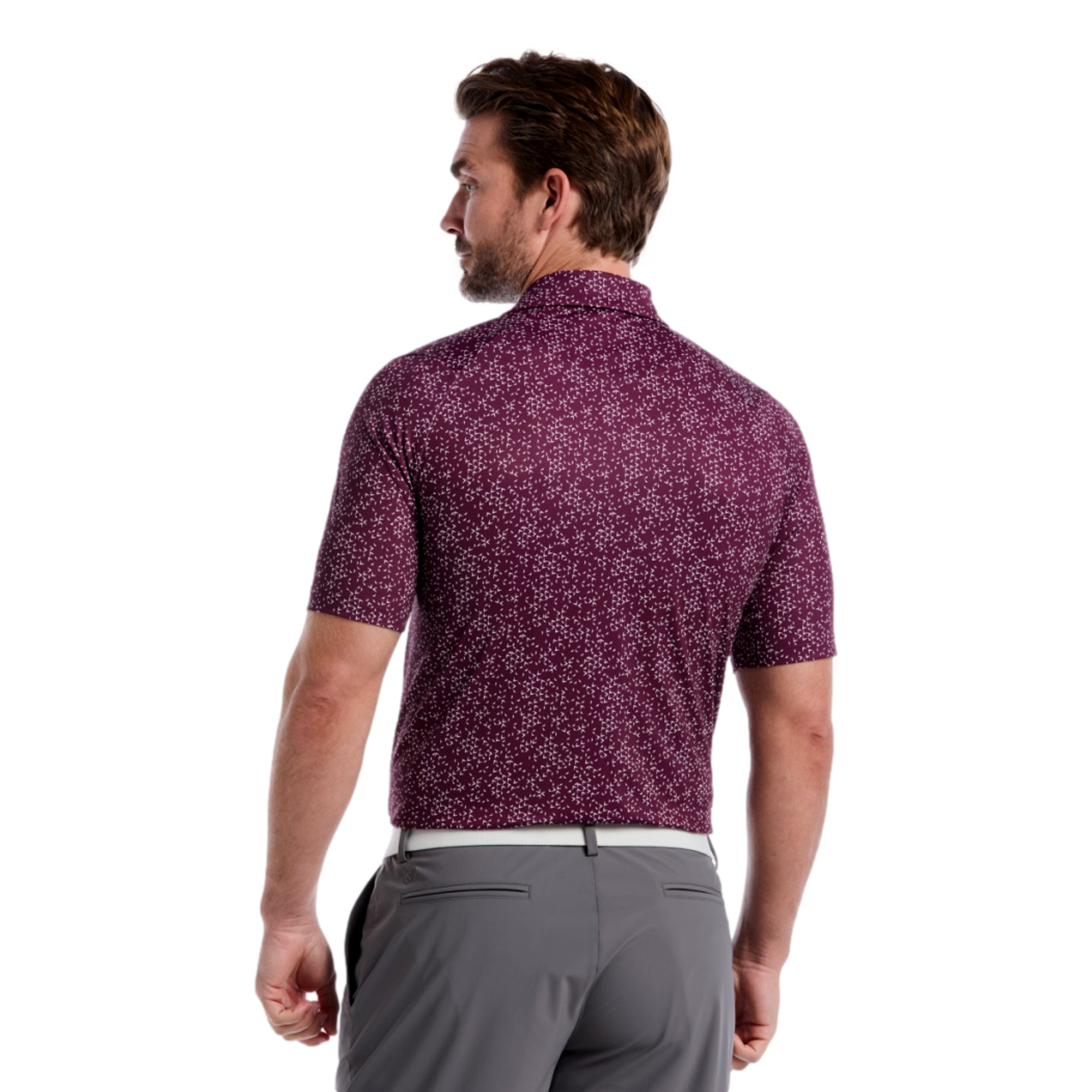 All Over Cheveron Print Men's Short Sleeve Golf Polo Shirt
