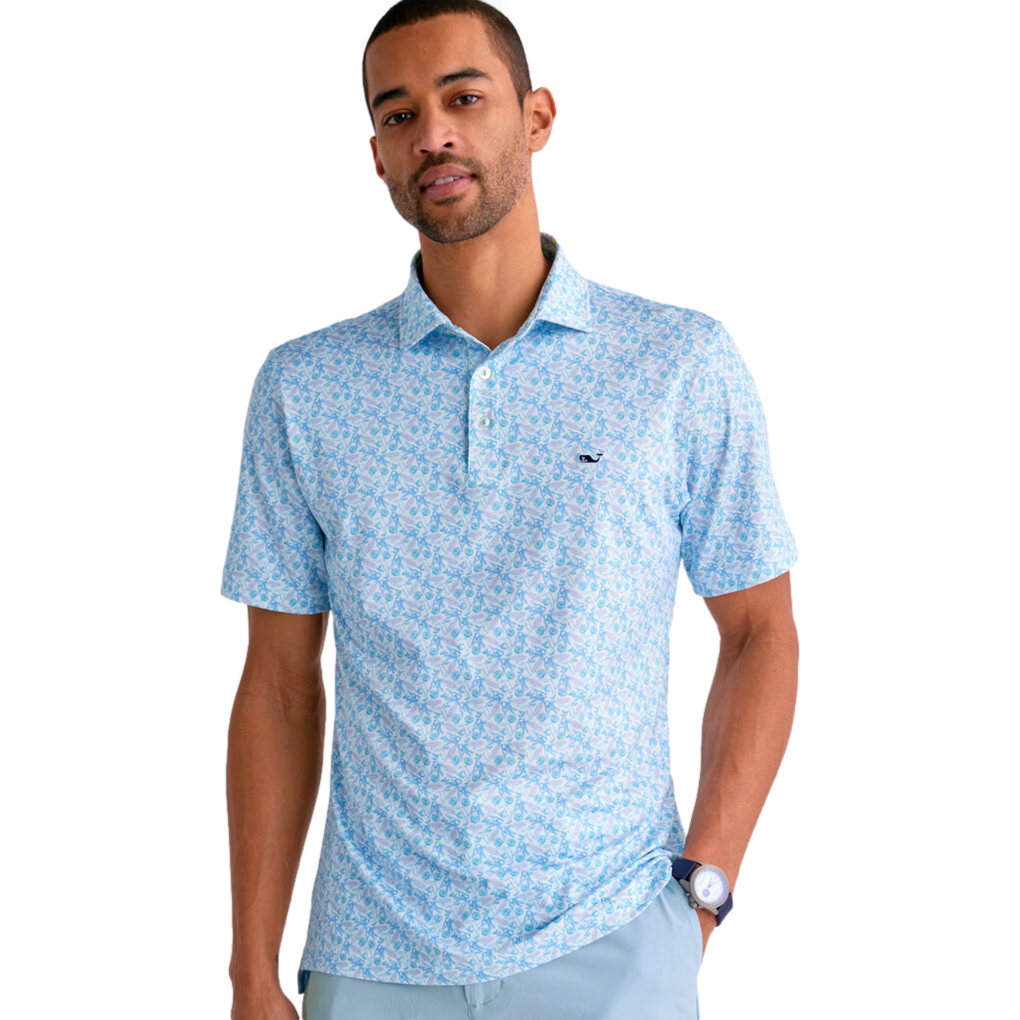 Sankaty Printed Men's Golf Polo Shirt