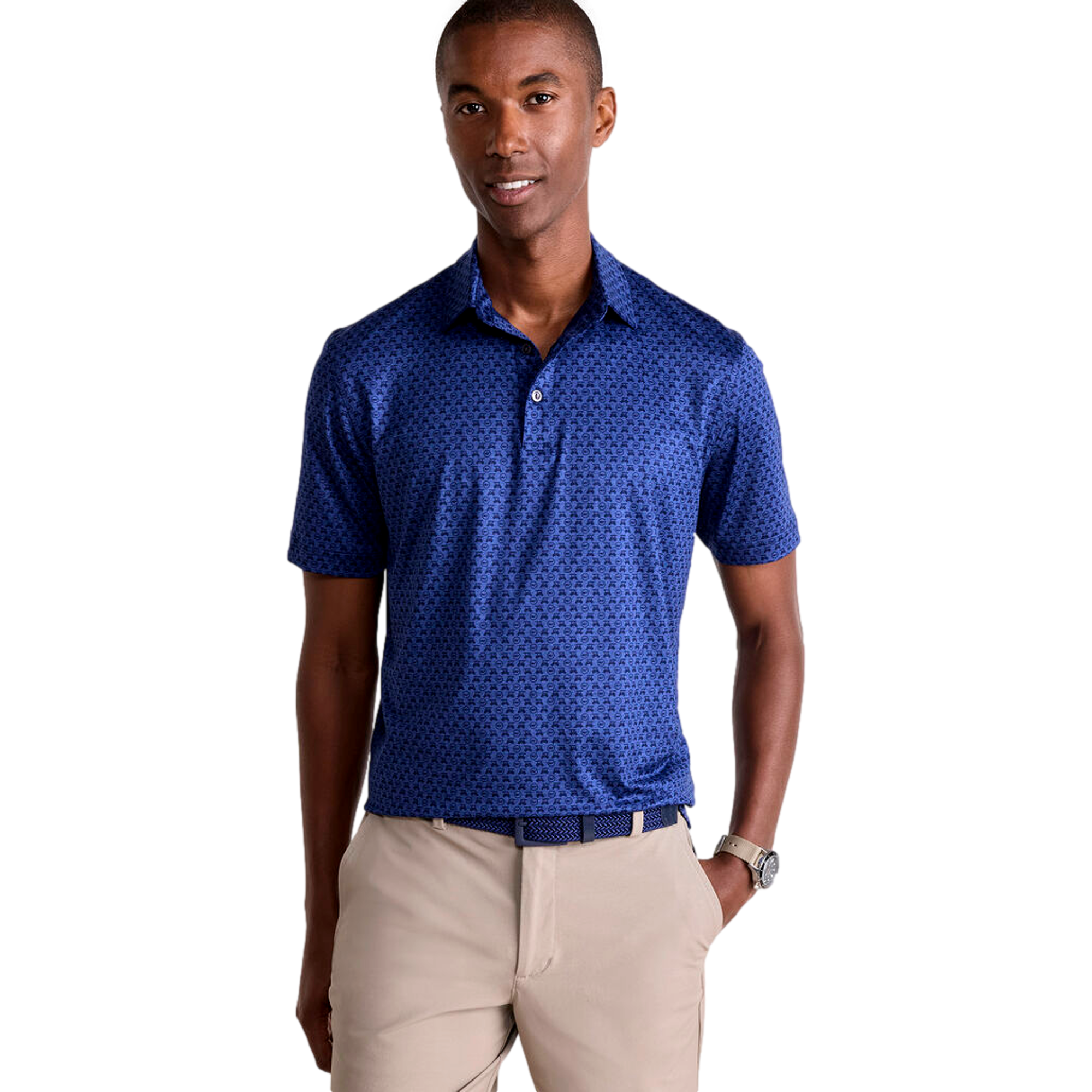 Sankaty Printed Men's Golf Polo Shirt