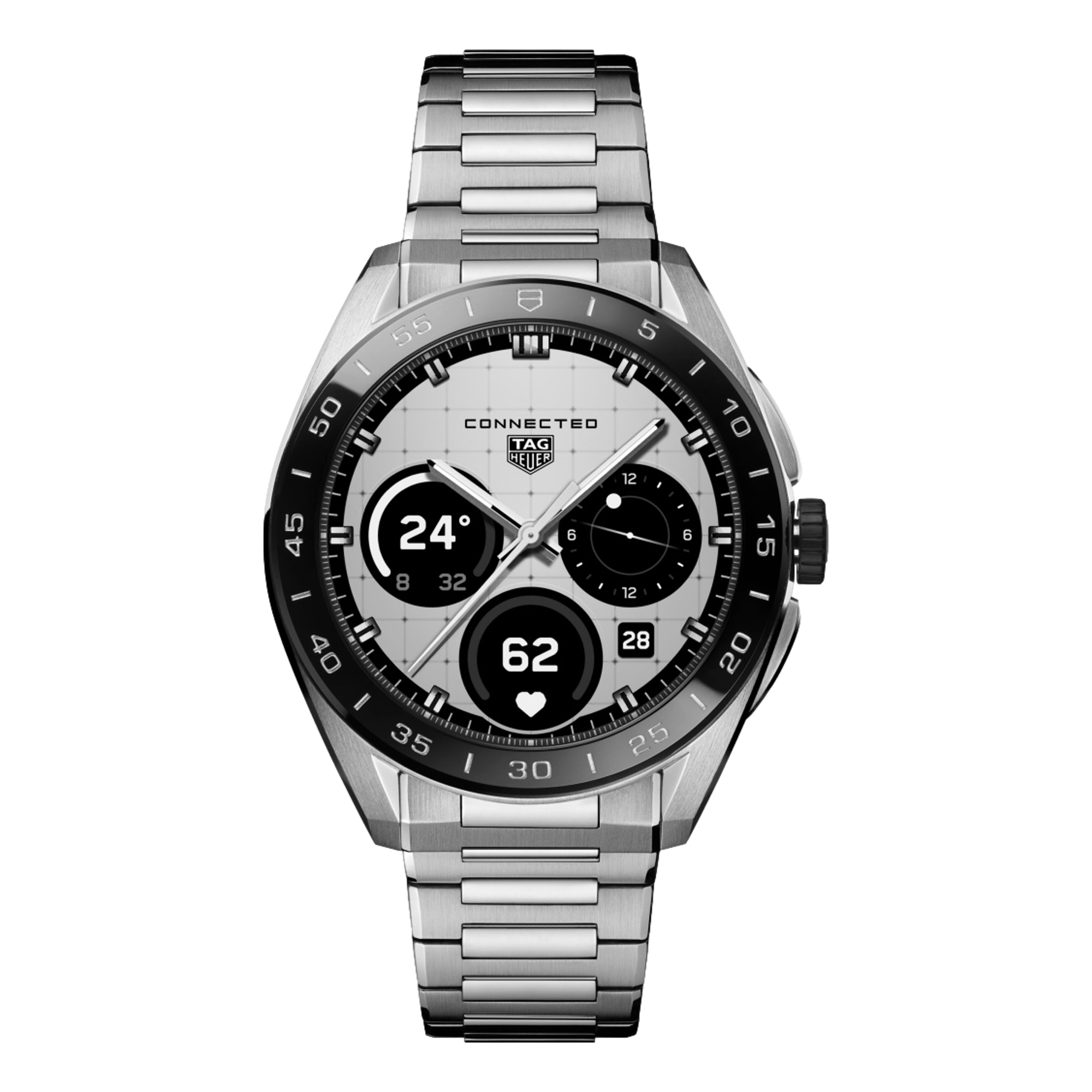 Connected Calibre E5 45mm Watch - Steel/Bracelet Edition