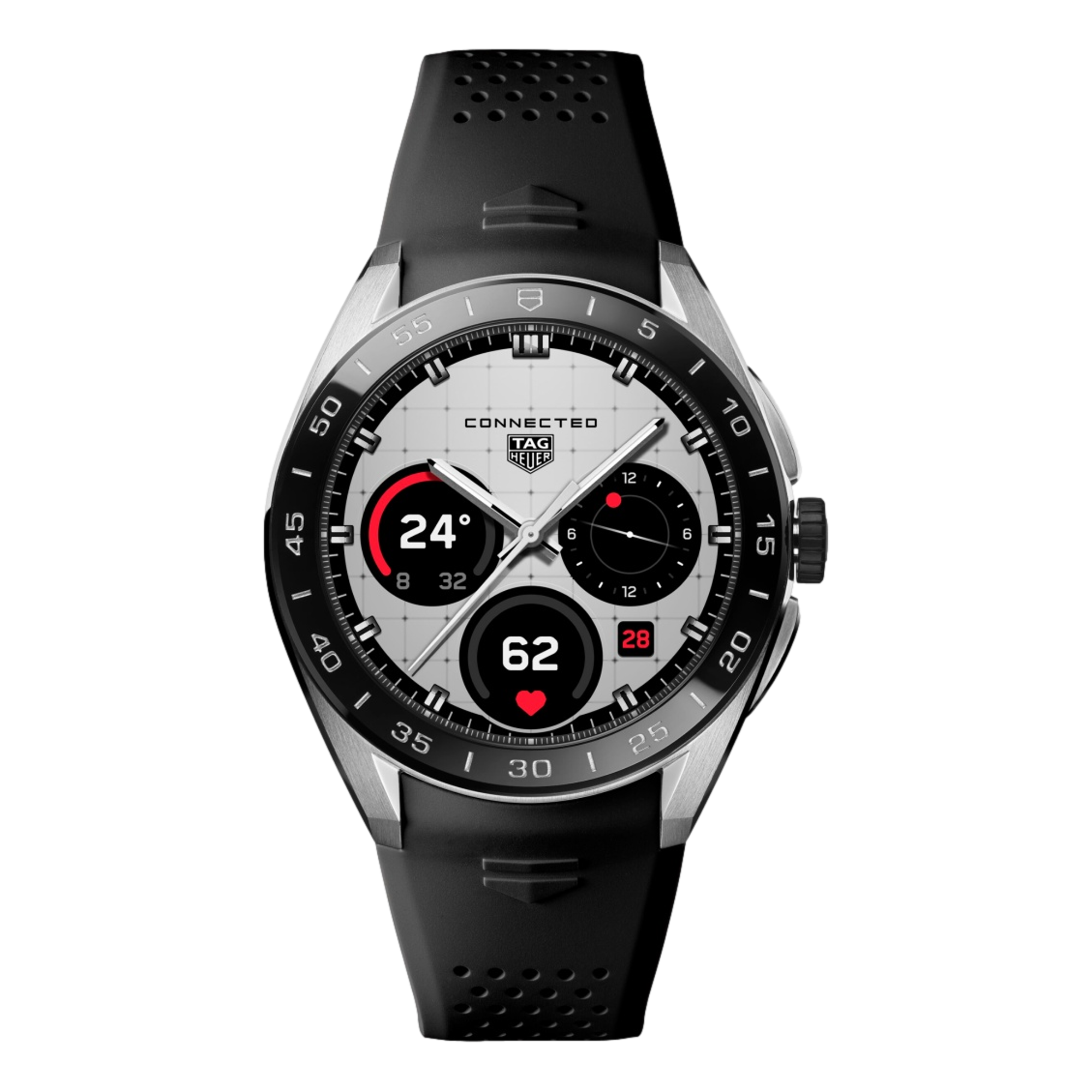 Connected Calibre E5 45mm GPS Watch - Steel/Rubber Edition
