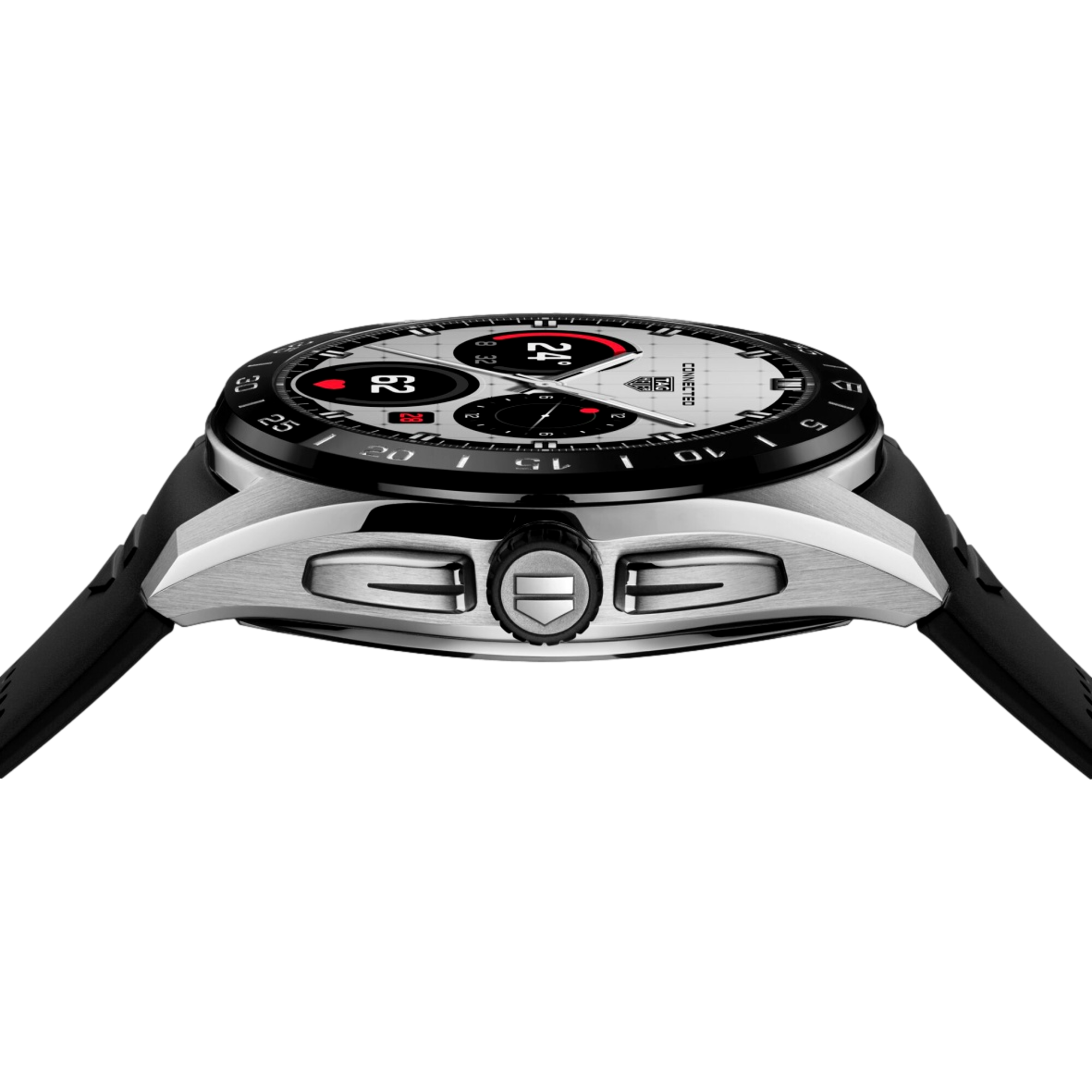 Connected Calibre E5 45mm GPS Watch - Steel/Rubber Edition