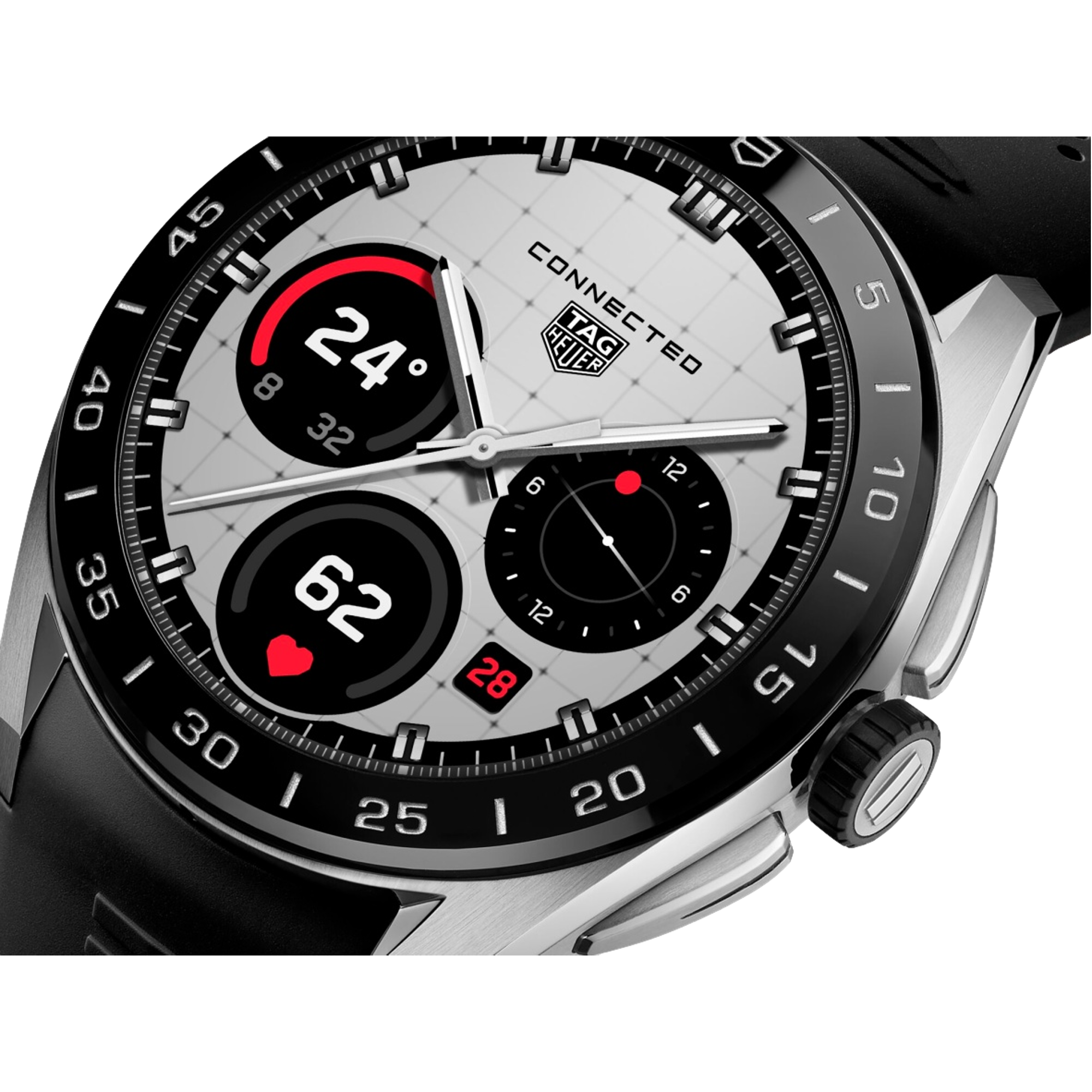 Connected Calibre E5 45mm GPS Watch - Steel/Rubber Edition