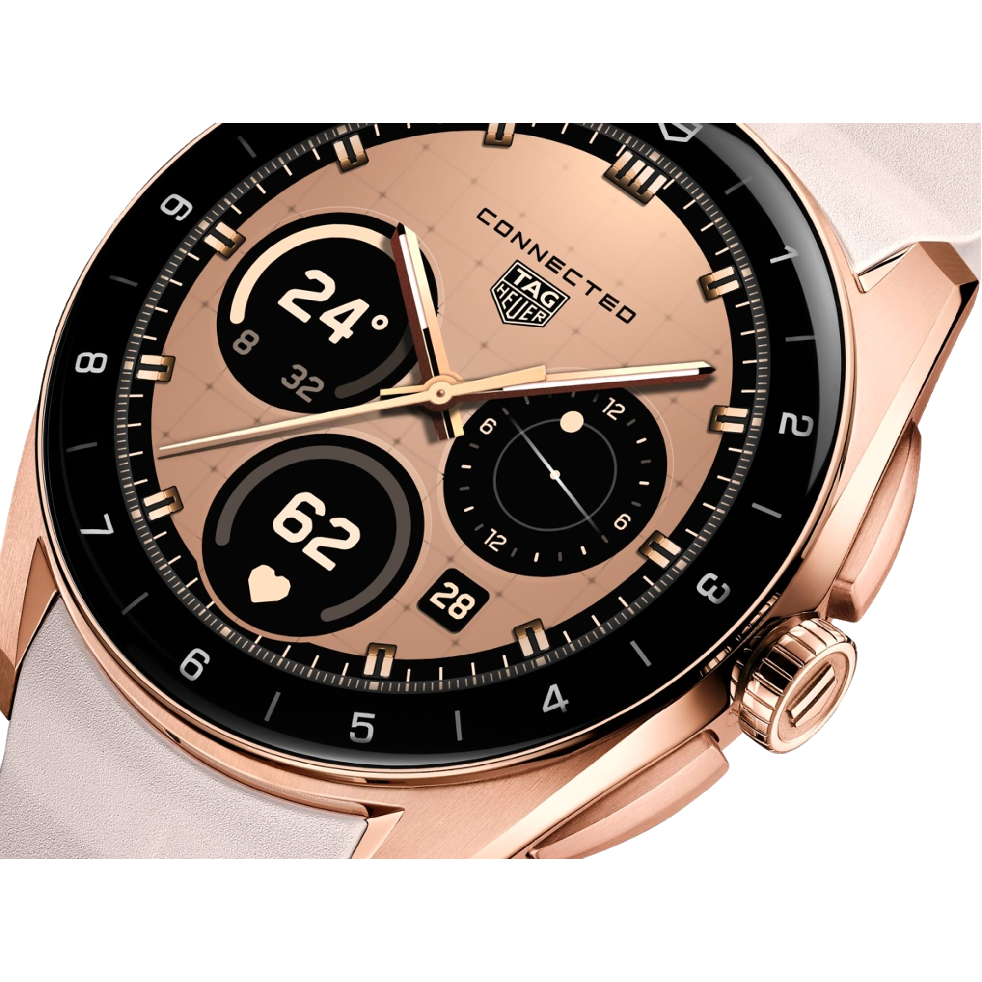 Connected Calibre E5 40mm Watch - Golden Bright/Leather Edition