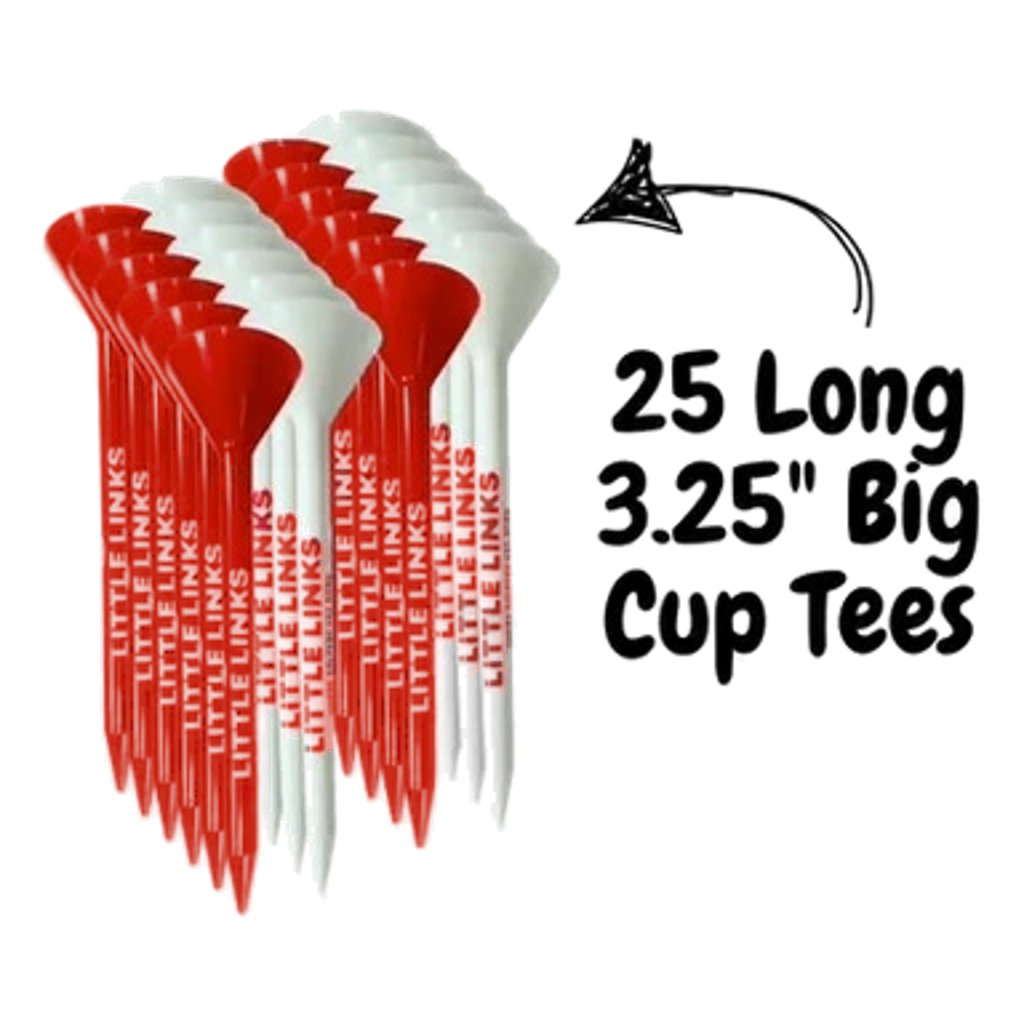 LL Big Cup 25 Pack Golf Tees