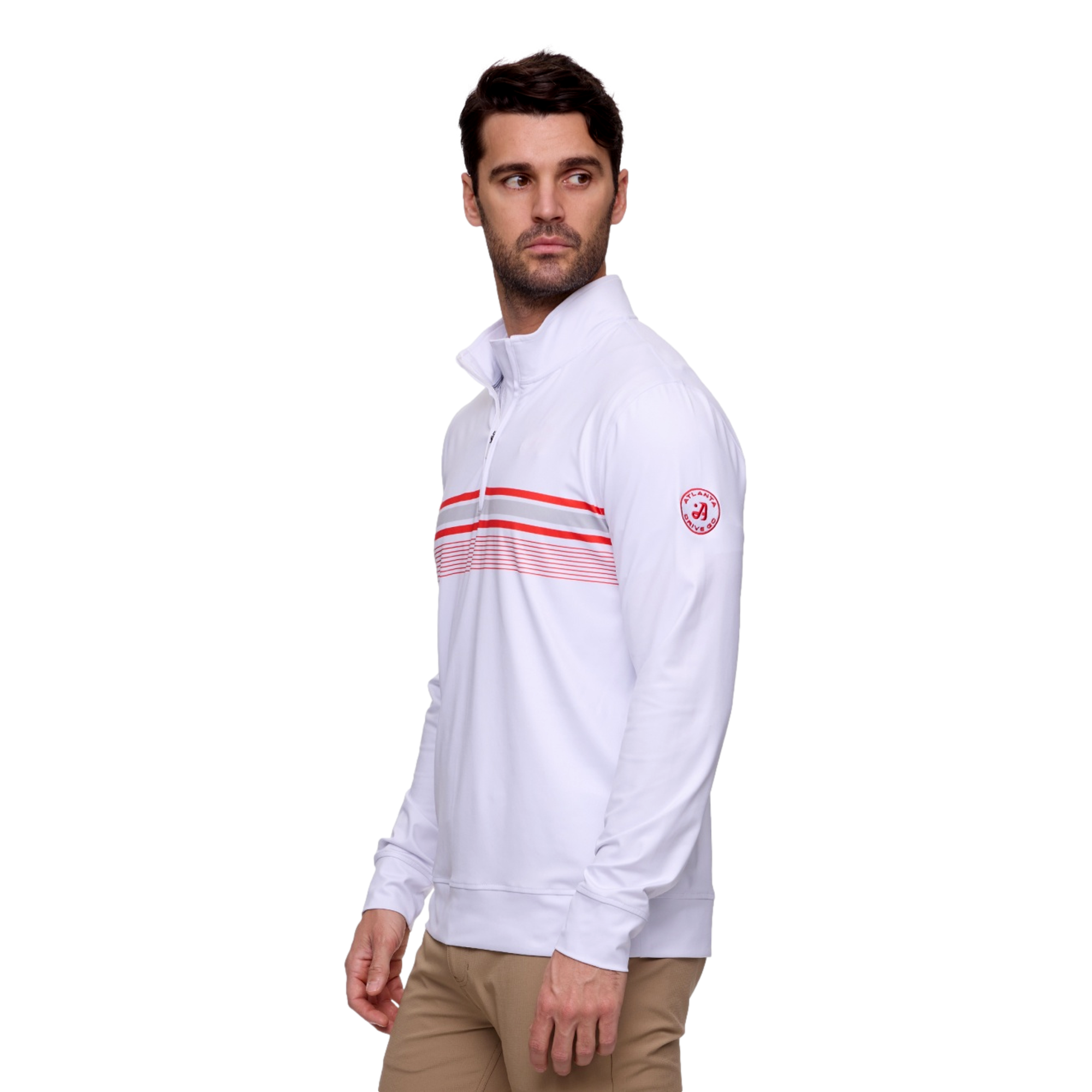 Atlanta Drive GC Men's Journey Chest Stripe Golf Quarter Zip