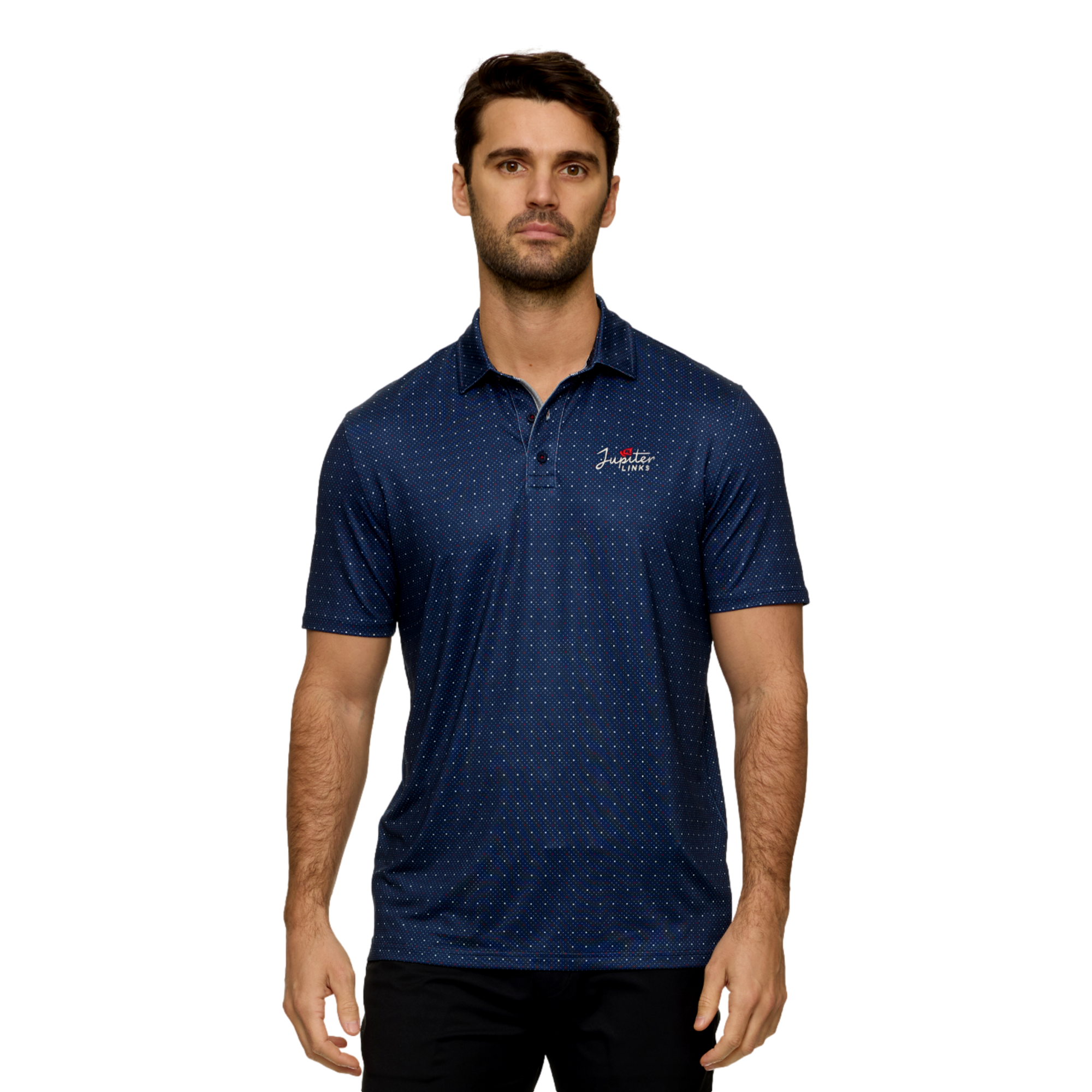 Jupiter Links GC Men's Montrose Performance Golf Polo Shirt