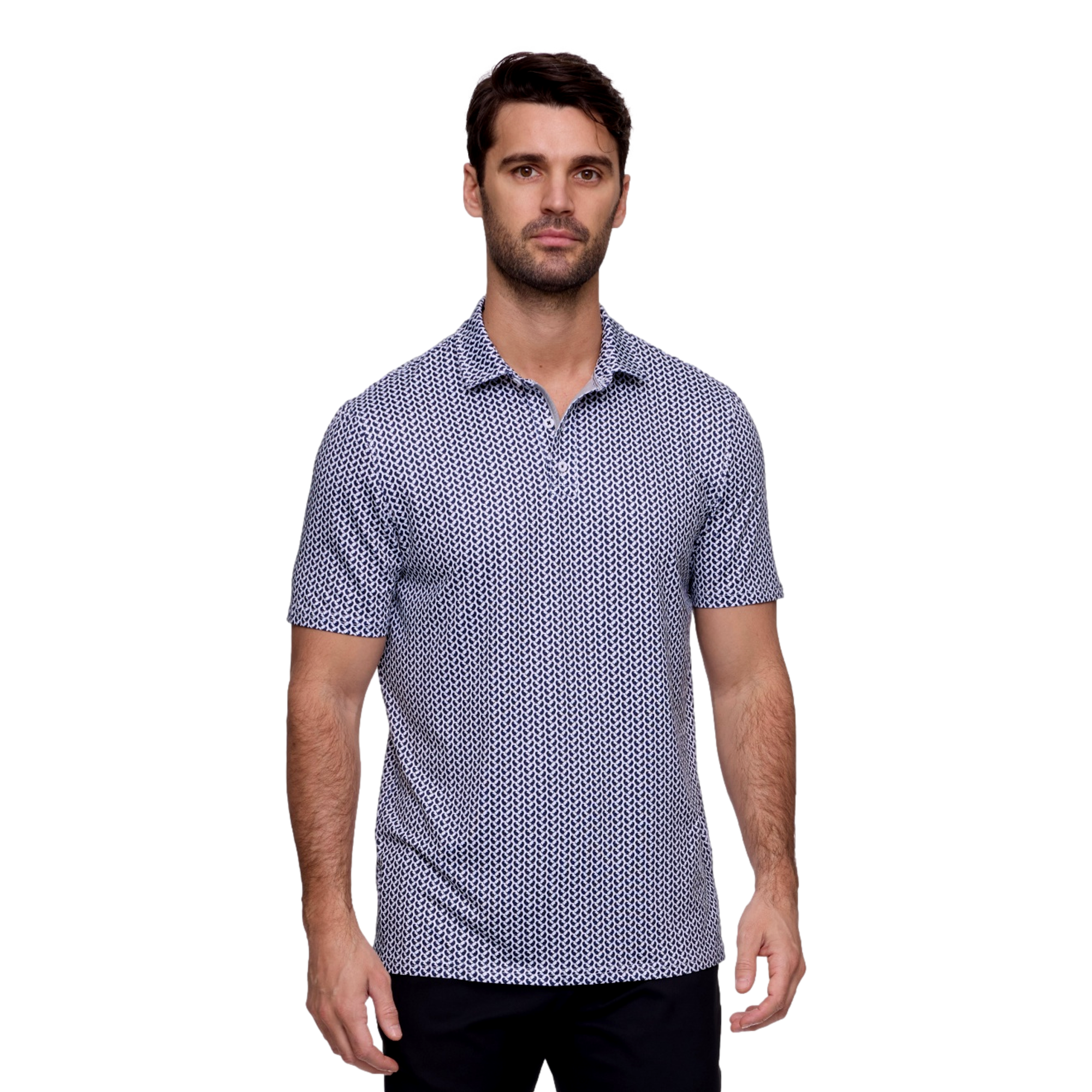 New  York Golf Club Men's Printed Golf Polo Shirt