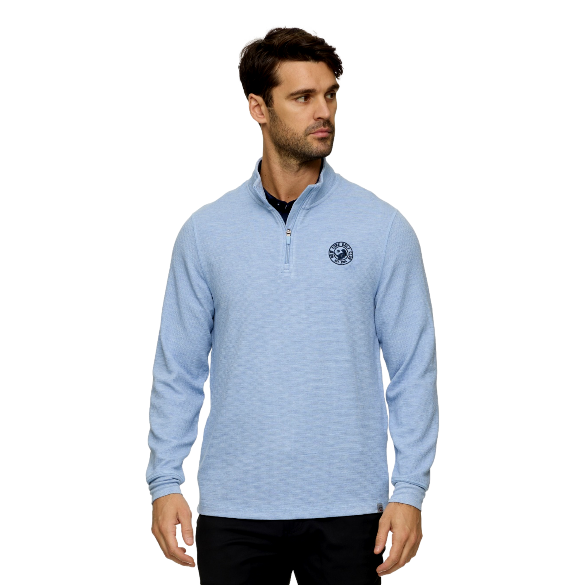 New  York Golf Club  Waffle Textured Men's Golf Quarter Zip