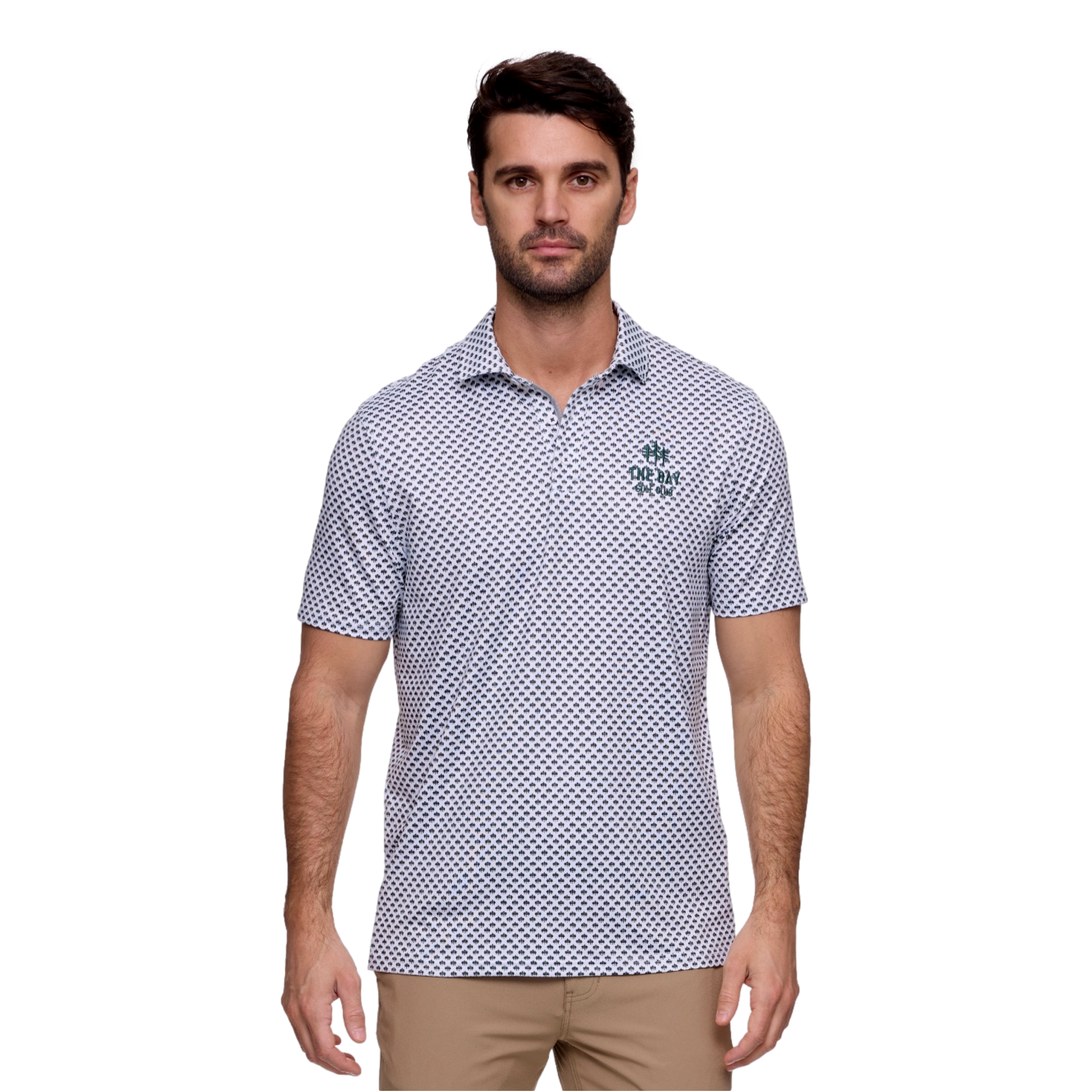 The Bay Golf Club Printed Logo Men's Golf Polo Shirt